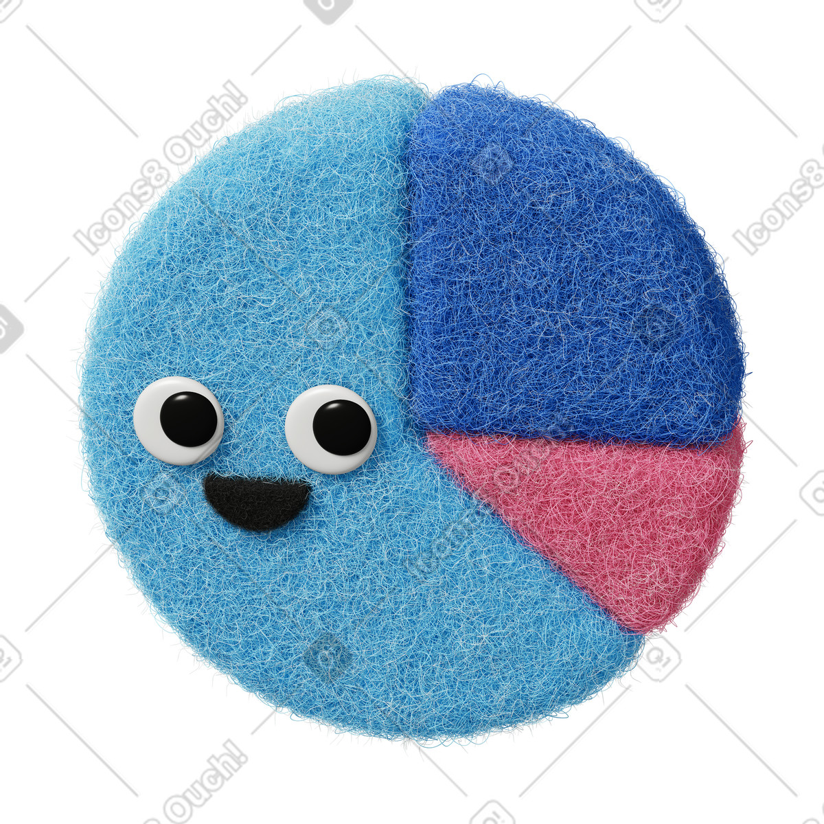 Ilustração de Cute pie chart em no estilo Fuzzy para baixar em PNG, SVG