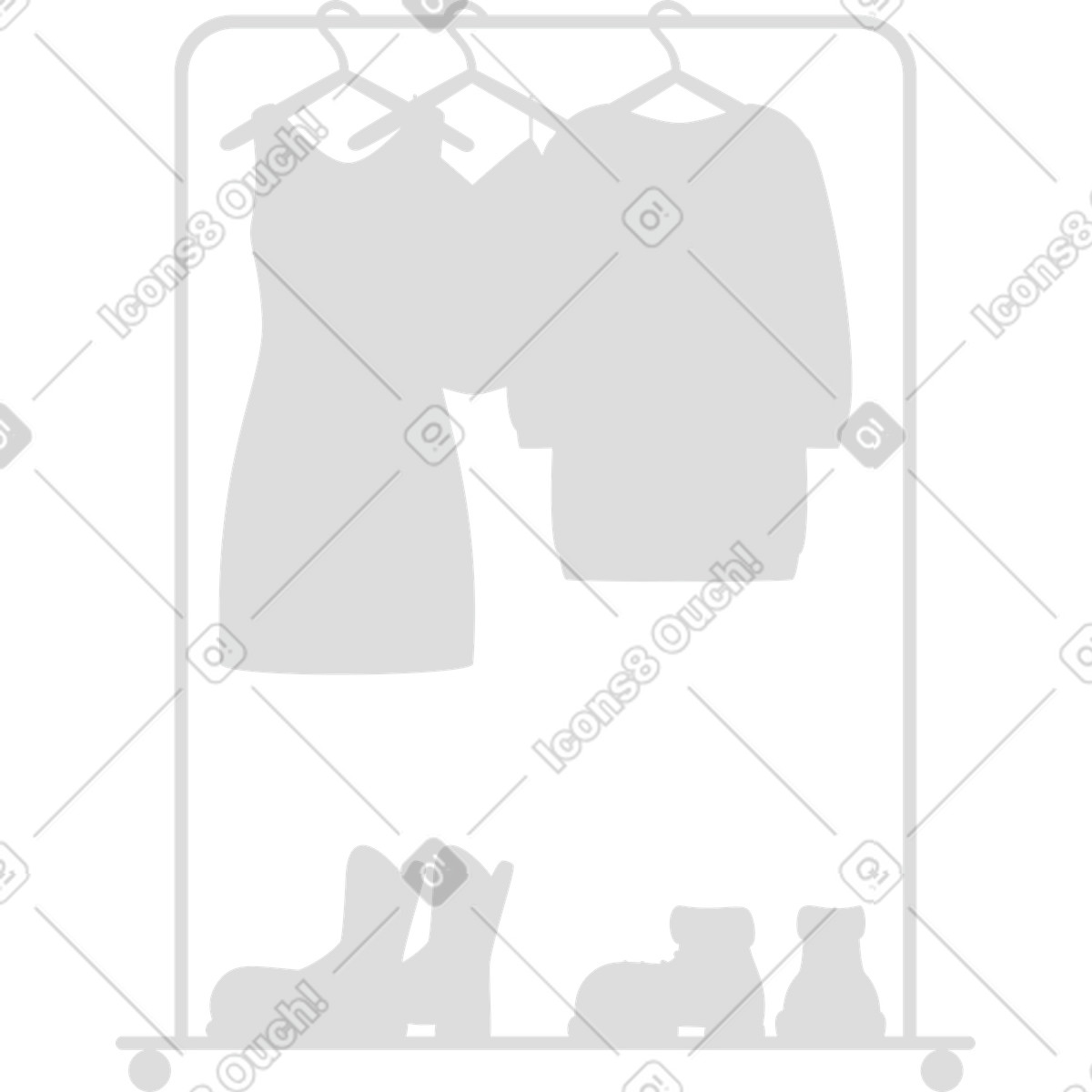 下载 Lagom 风格的 衣服背景 插画，支持 PNG、SVG 格式