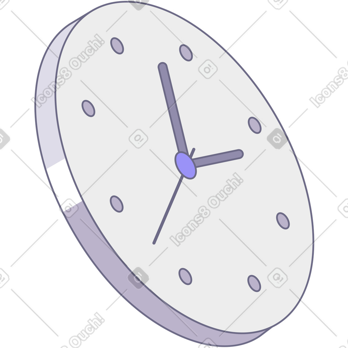 Clock illustration in Modul style download in PNG, SVG