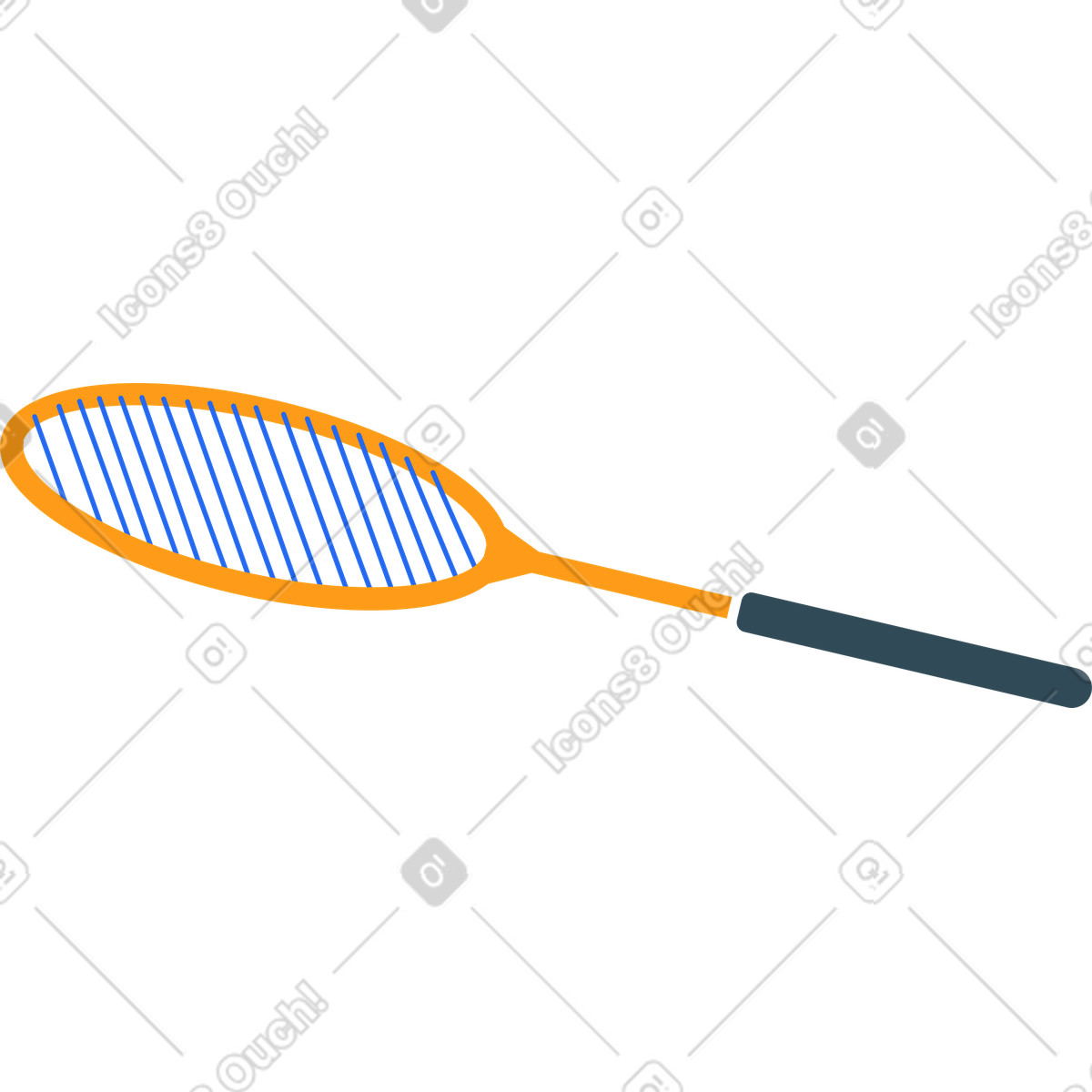 Tennis racquet illustration in Kingdom style download in PNG, SVG