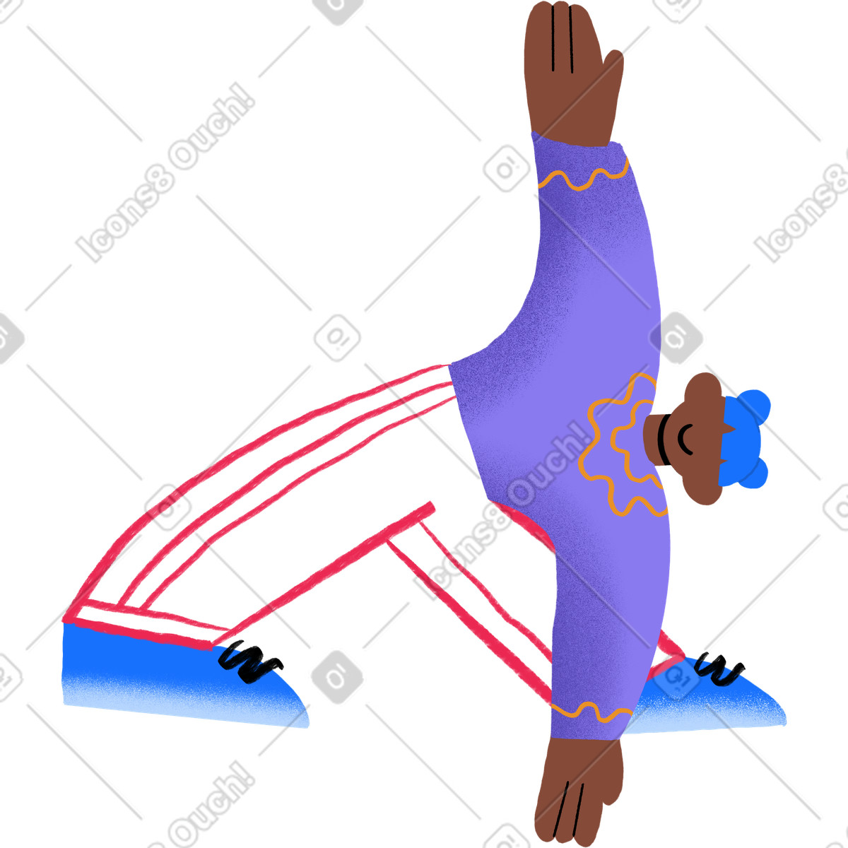 Woman doing yoga pose illustration in Bonny style download in PNG, SVG