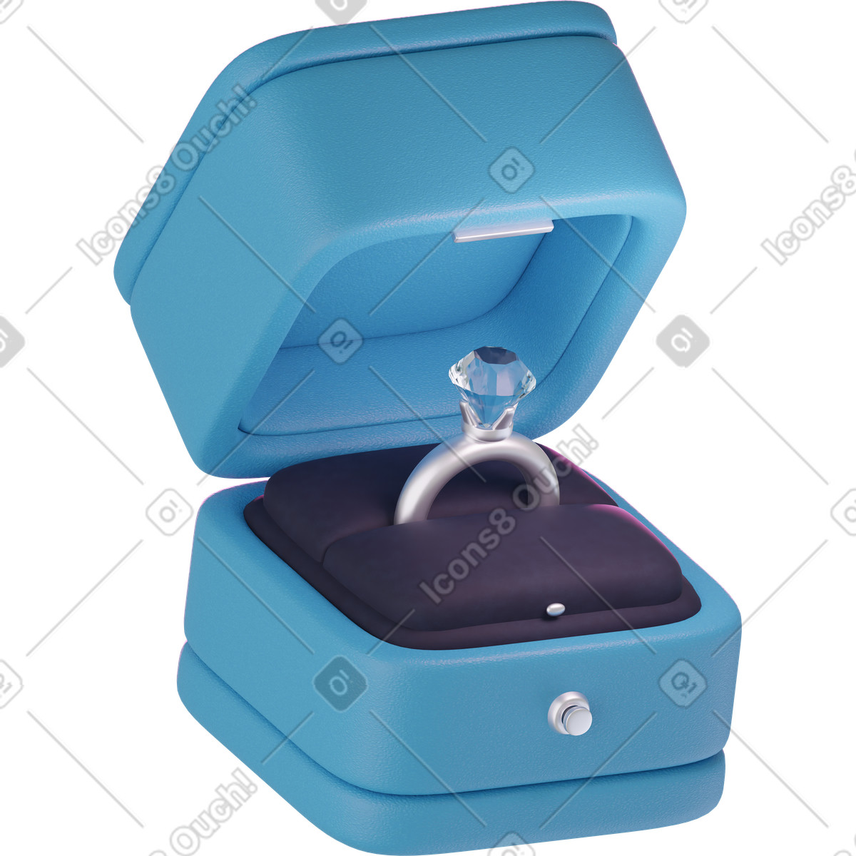 Engagement ring illustration in 3D Holidays style download in PNG, SVG