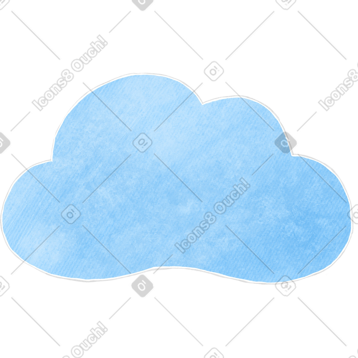 Blue cloud-Illustration im Crafty-Stil als Download in PNG, SVG