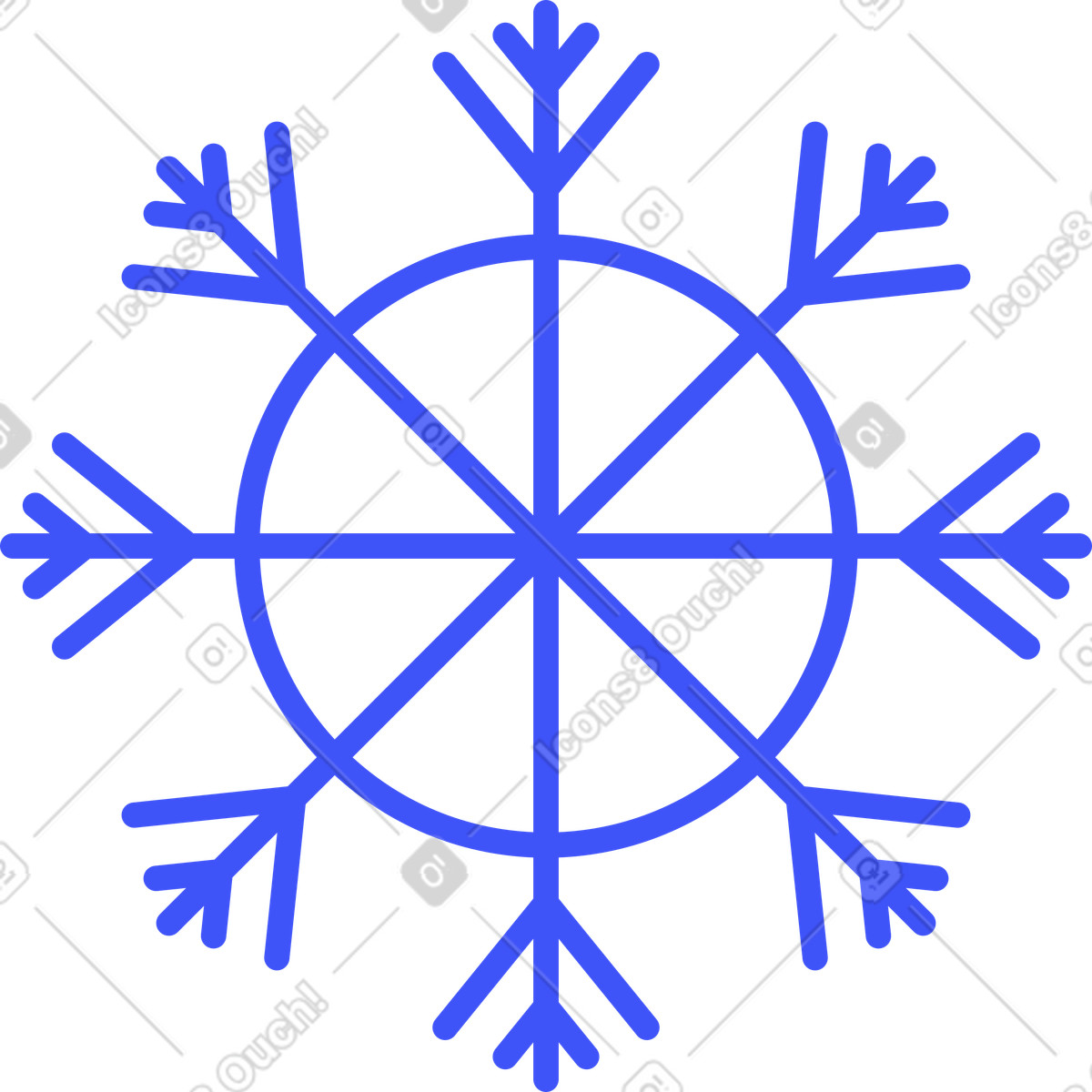 Schneeflocke-Illustration im Abstract-Stil als Download in PNG, SVG
