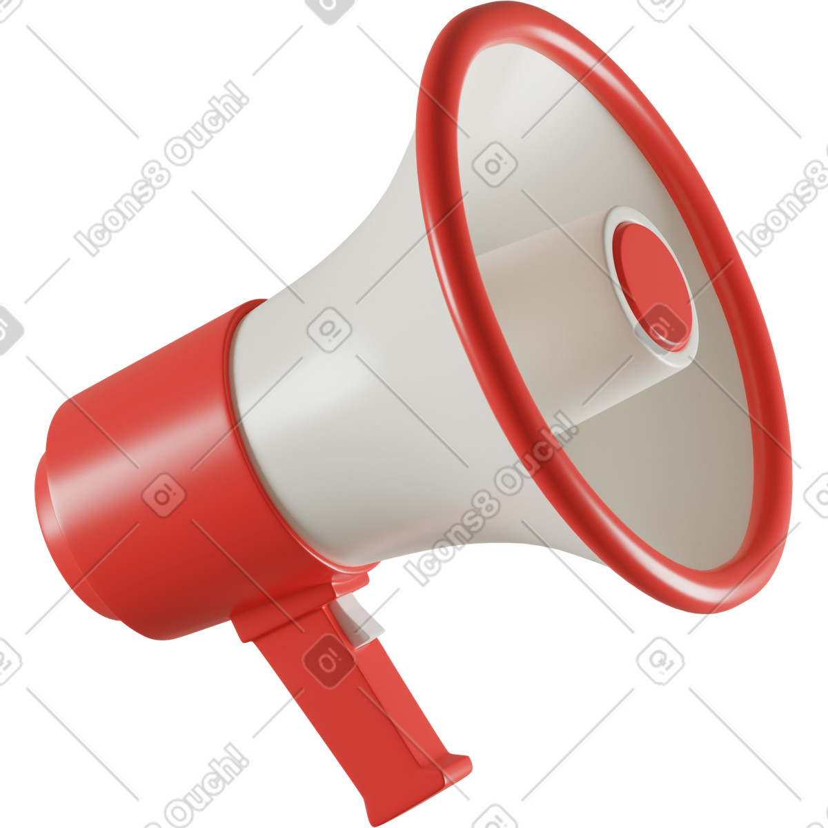 Ilustração de Megafone vermelho e branco em no estilo 3D Business para baixar em PNG, SVG