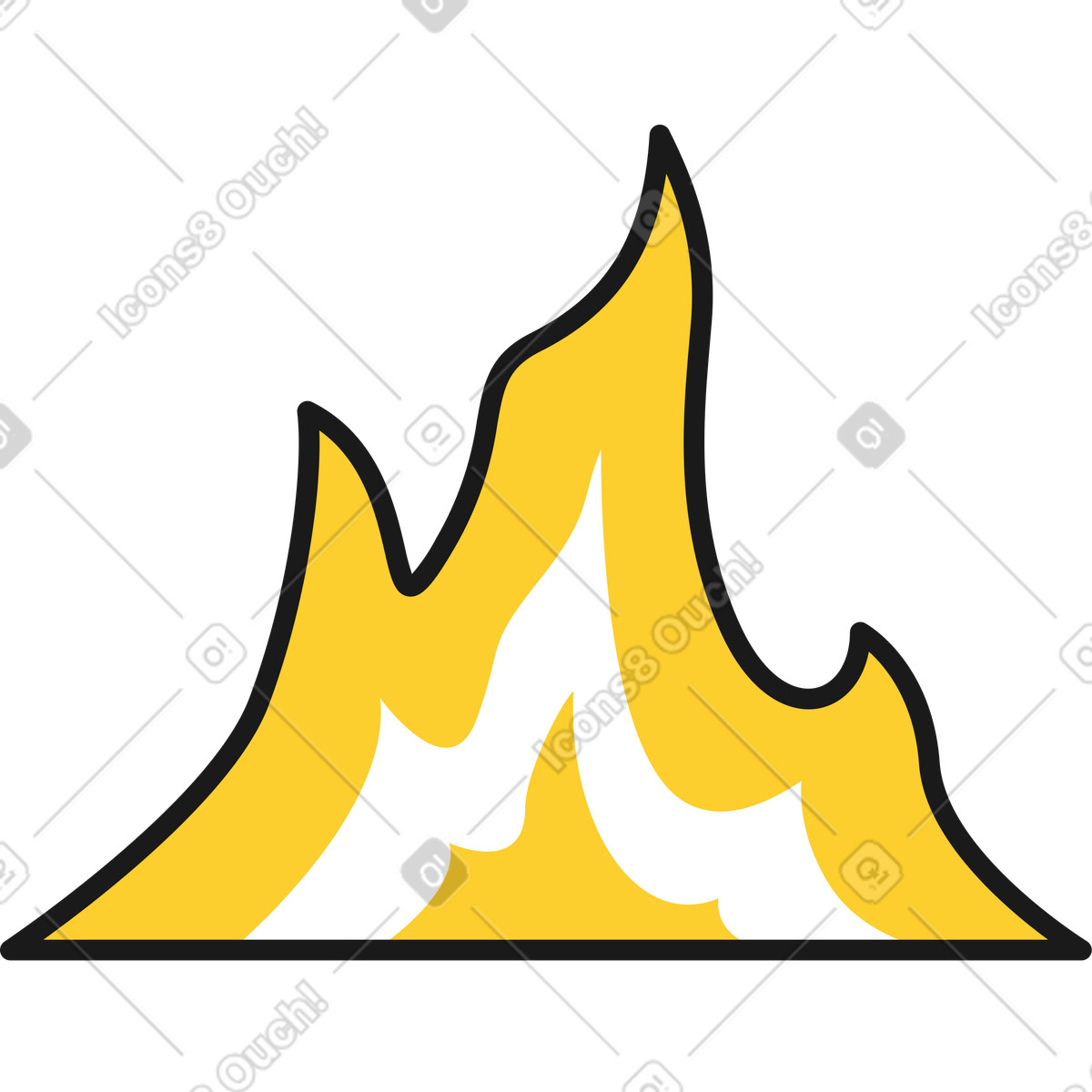 Flamme-Illustration im Taxi-Stil als Download in PNG, SVG