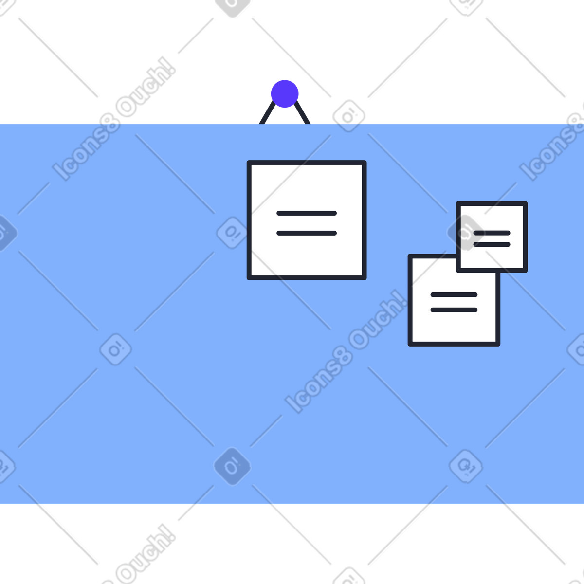 Pablita スタイルの Blur desk with notes のイラストをPNG、SVG形式でダウンロード