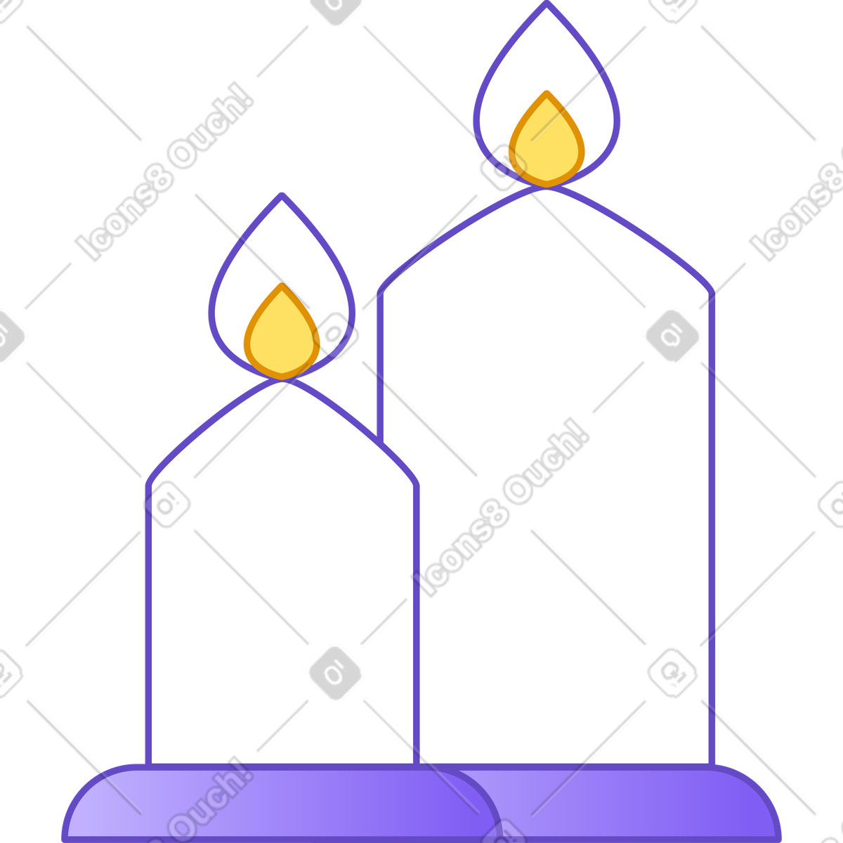 Gruppenkerzen-Illustration im Rainbow-Stil als Download in PNG, SVG