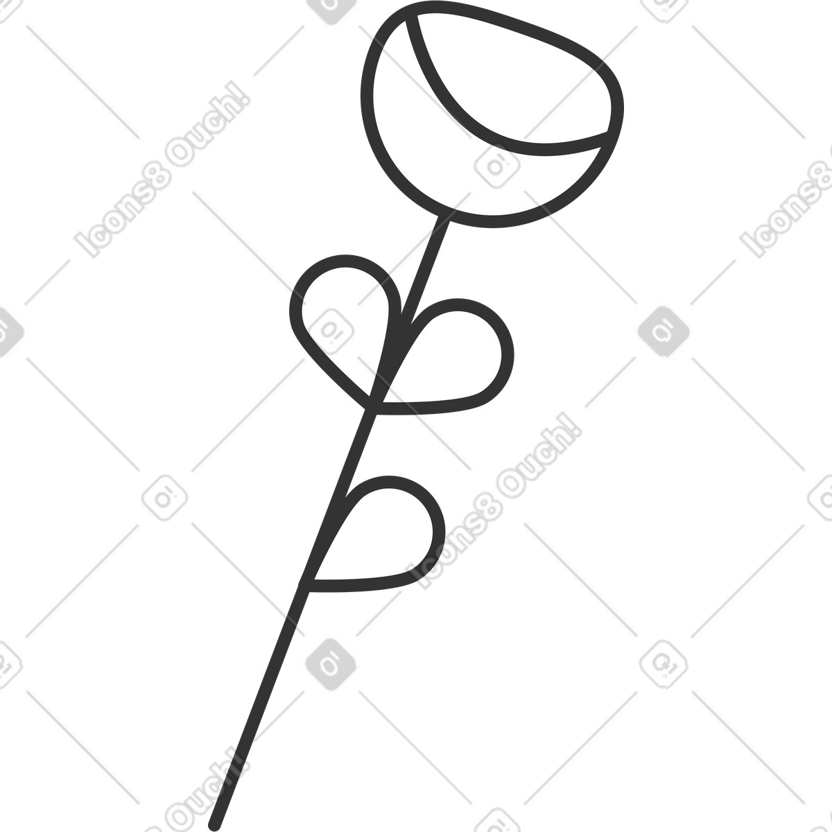 Ilustração de Flor em no estilo Crayon para baixar em PNG, SVG