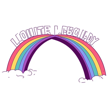 Two vibrant rainbows arch gracefully towards each other, their colors blending seamlessly. At each end of the rainbows, the word "Double" is positioned on the left rainbow, while the word "Jeopardy" is placed on the right rainbow. The scene captures the moment when the rainbows almost meet in the center of the image, creating a sense of harmony and balance. The background is softly illuminated, highlighting the vivid colors of the rainbows and the bold lettering of the words.