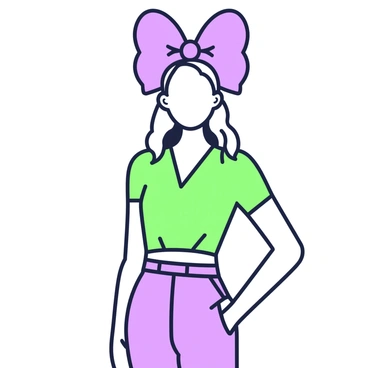 A fashion-forward hairstyle incorporating a large, stylish hair bow