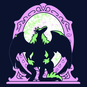 A Balrog gazing into a mystical mirror that reflects its true essence