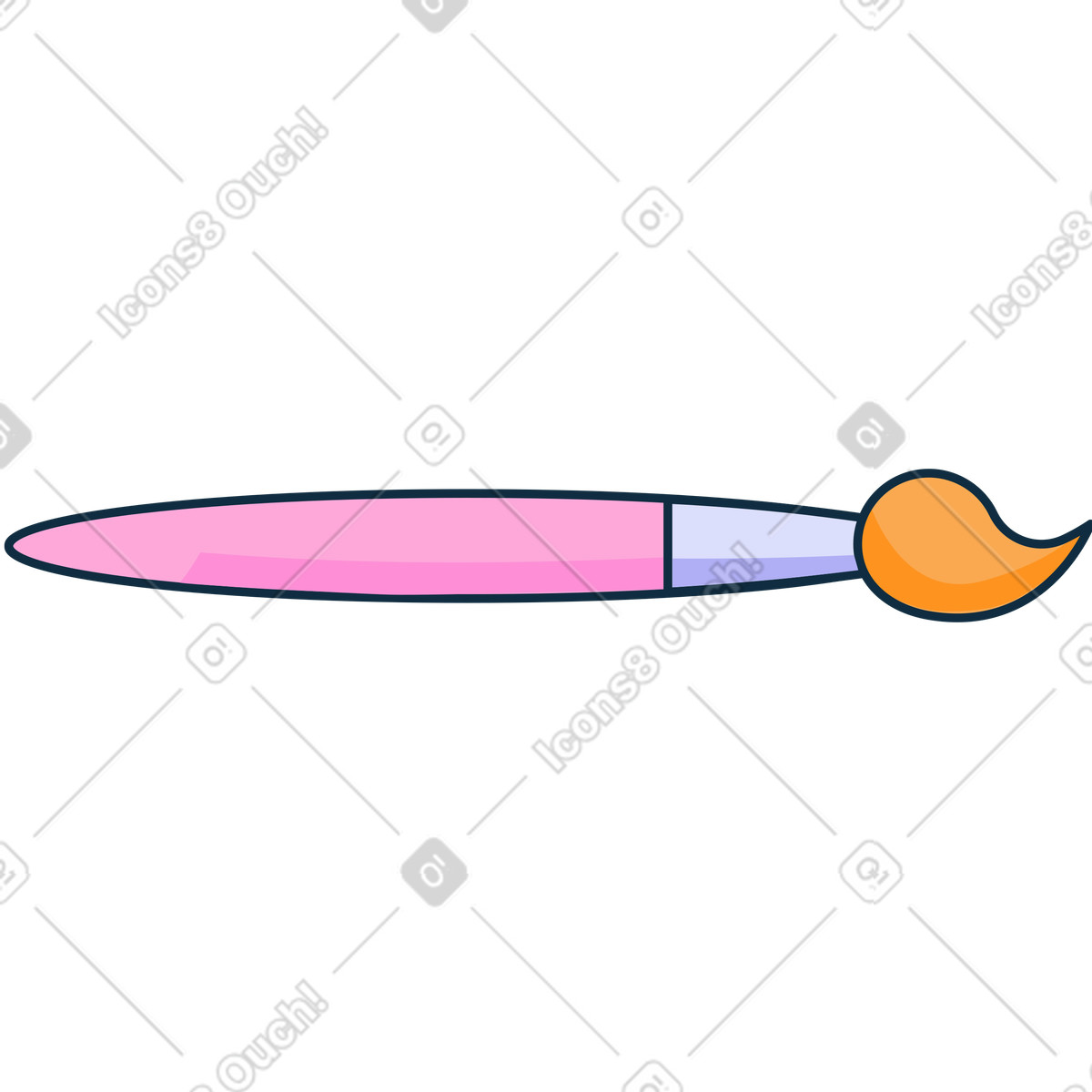 Illustration Pinceau rose dans le style Bubble gum à télécharger aux formats PNG, SVG