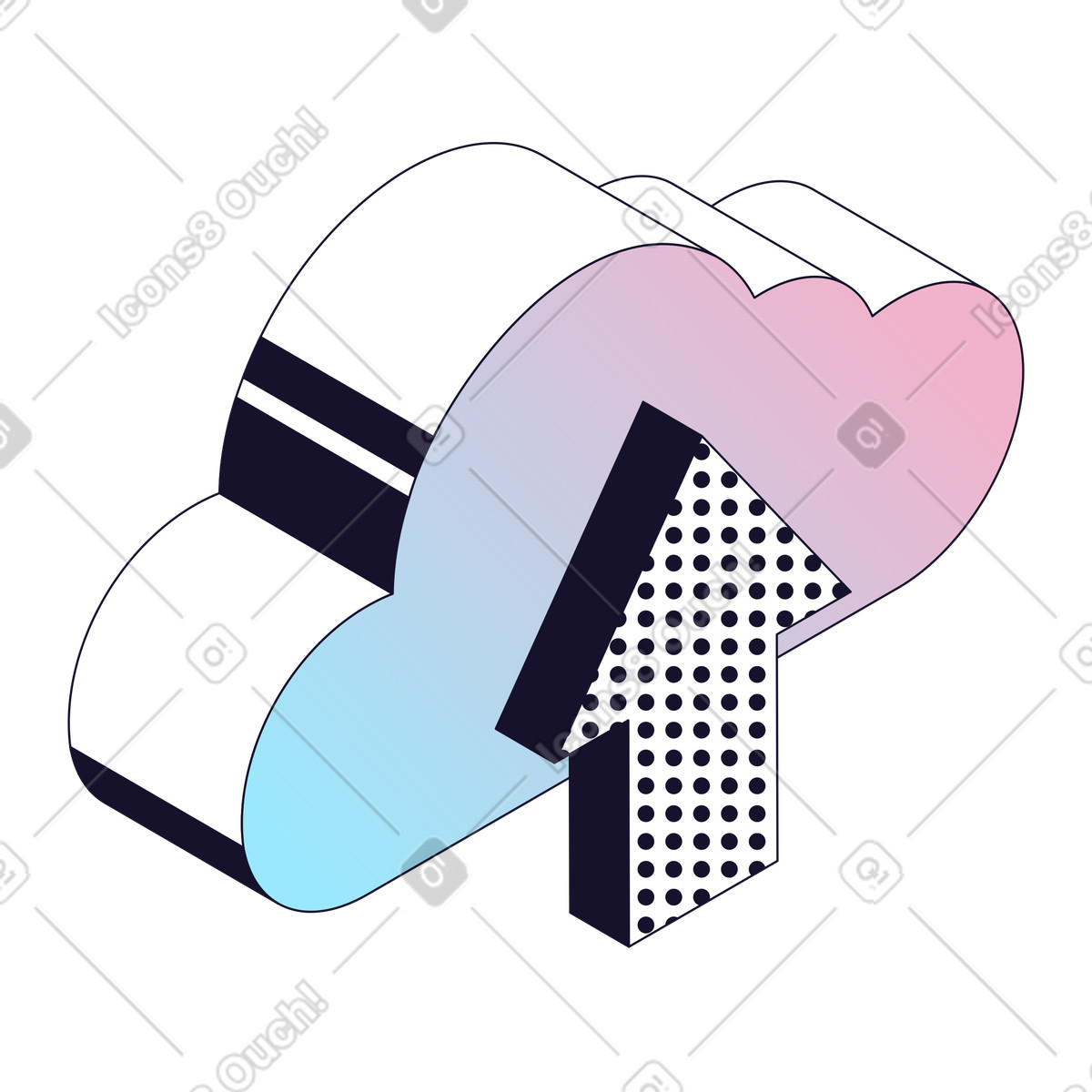 Icona nuvola con freccia di caricamento, archiviazione file online e backup dei dati illustrazione in stile Node scarica in PNG, SVG