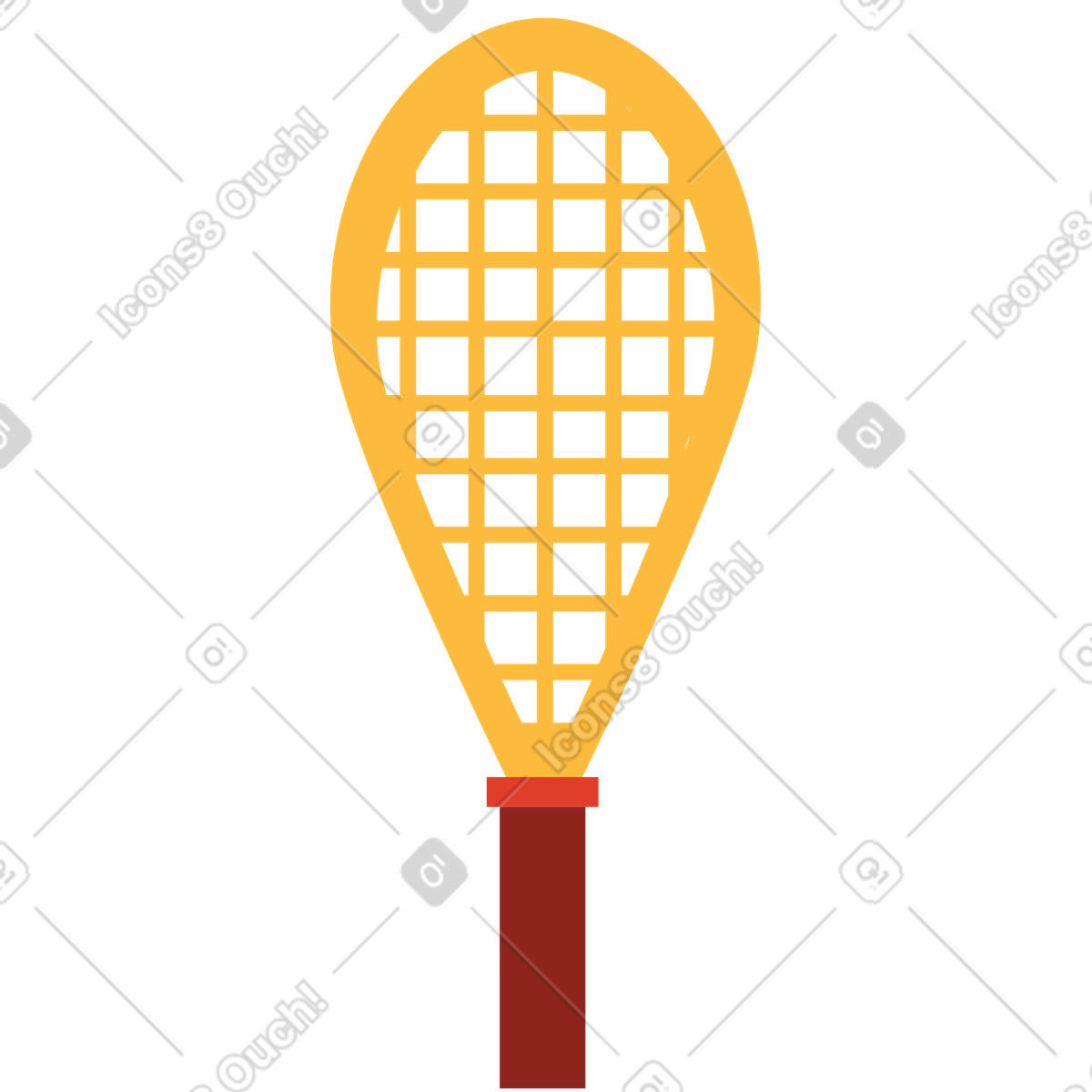 Tennis racket illustration in Burgundy style download in PNG, SVG