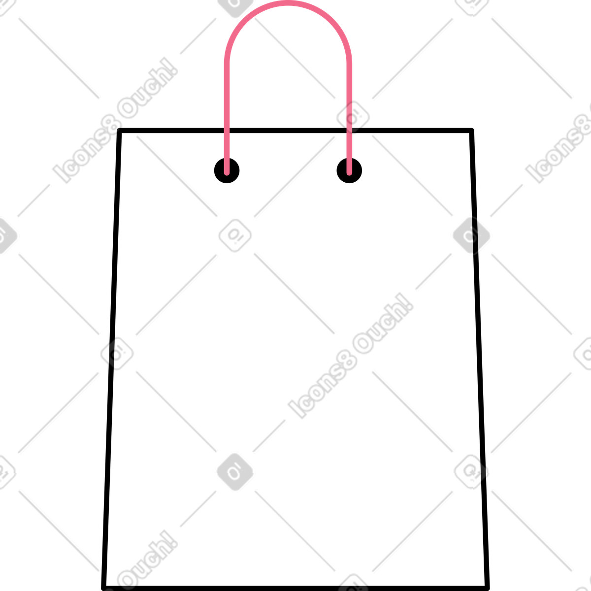 Borsa shopping bianca con manici illustrazione in stile Juicy scarica in PNG, SVG