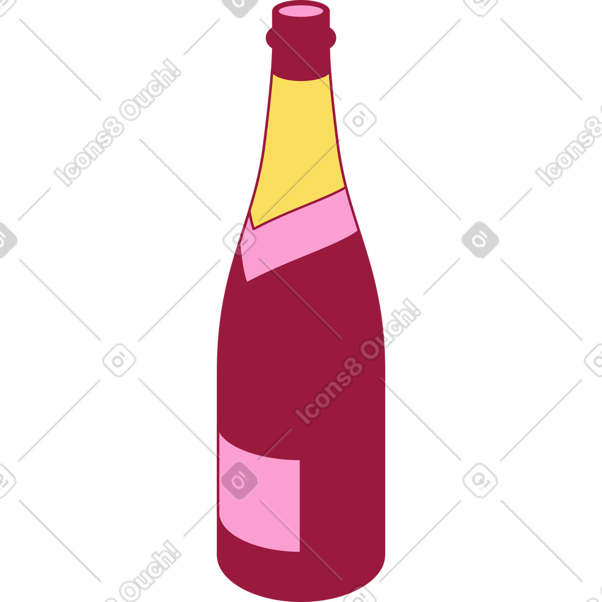 Bottiglia di champagne illustrazione in stile Storyline scarica in PNG, SVG