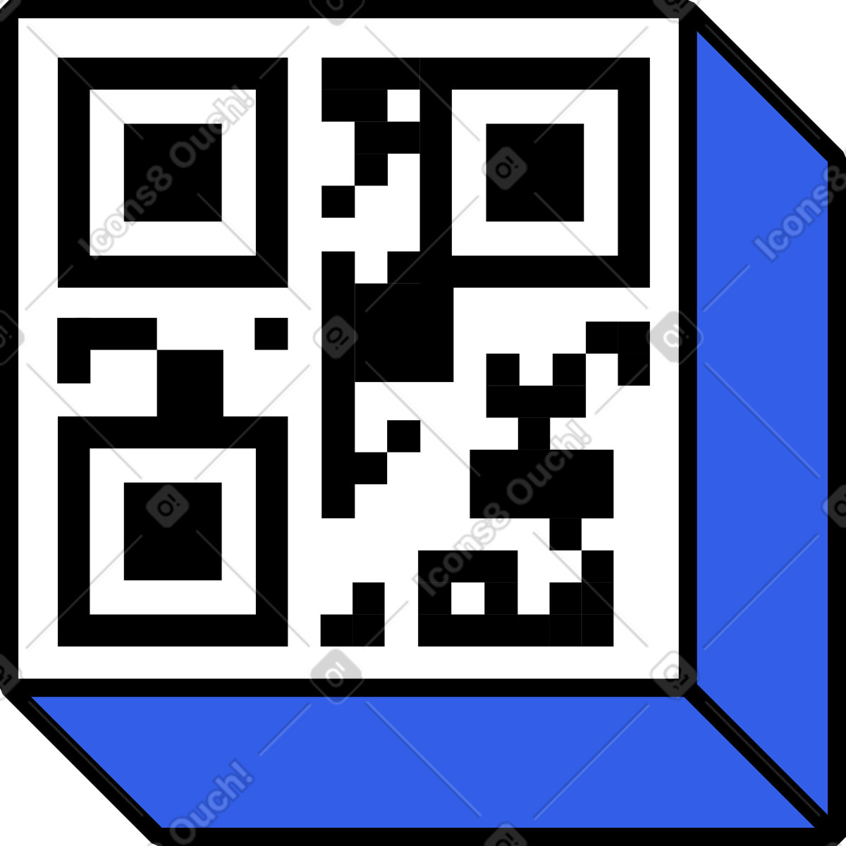 Qr-Illustration im Memphis-Stil als Download in PNG, SVG