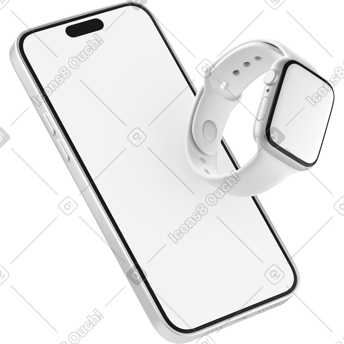 Ilustração de Phone with smart watch em no estilo 3D Business para baixar em PNG, SVG