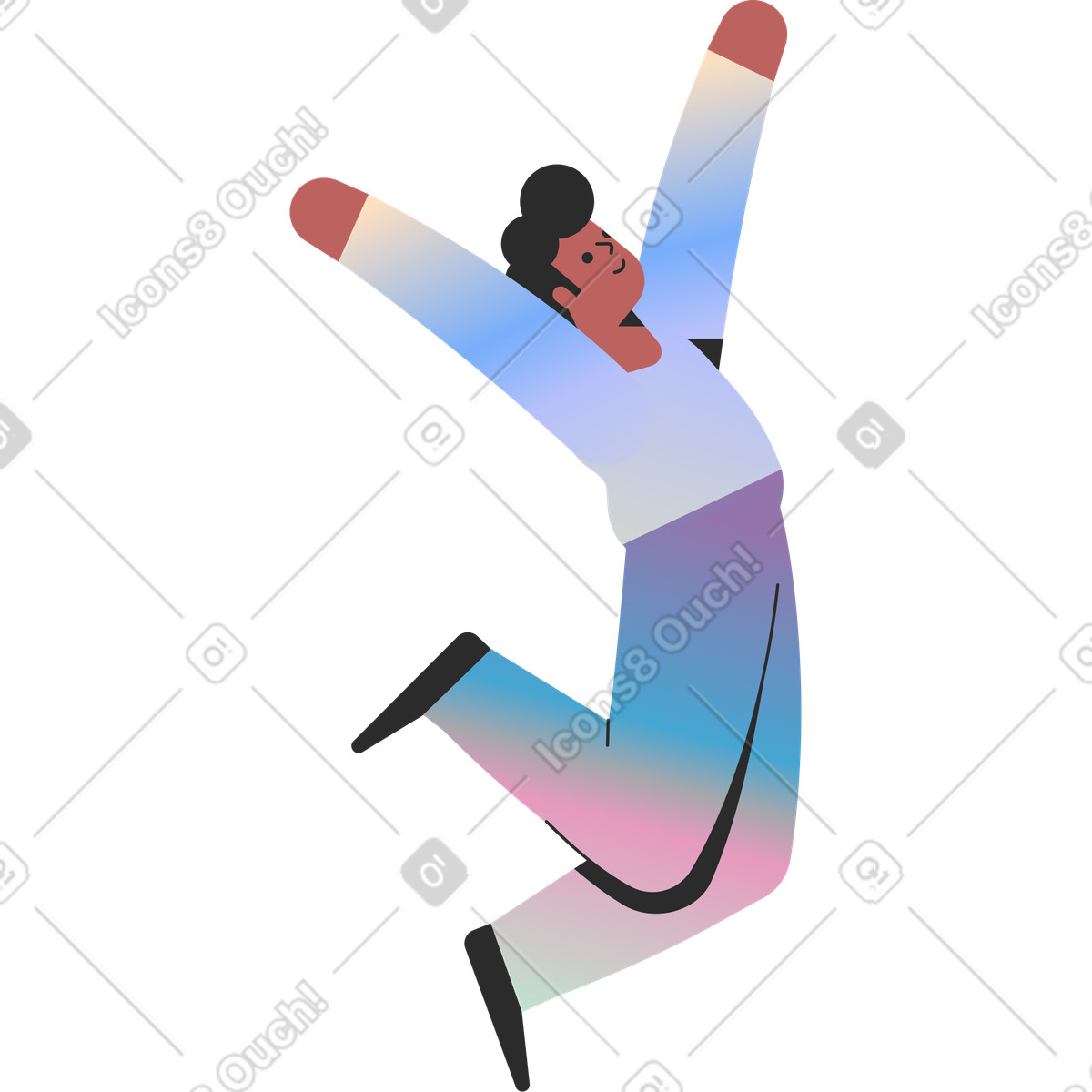 Uomo che balla illustrazione in stile Marginalia scarica in PNG, SVG