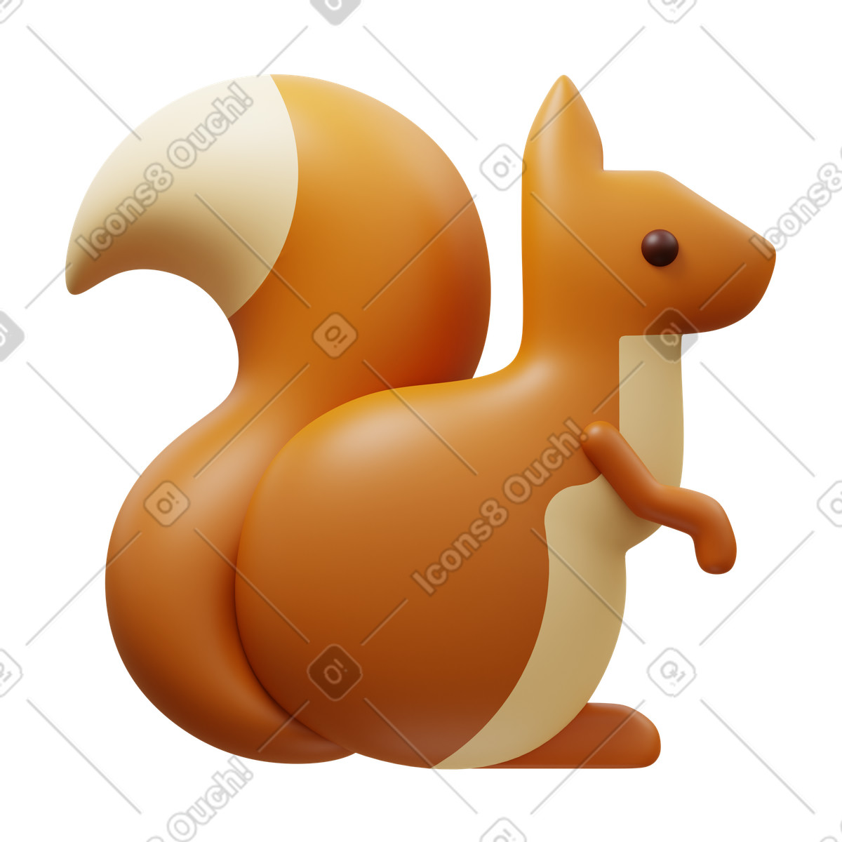 Squirrel-Illustration im 3D Fluency-Stil als Download in PNG, SVG