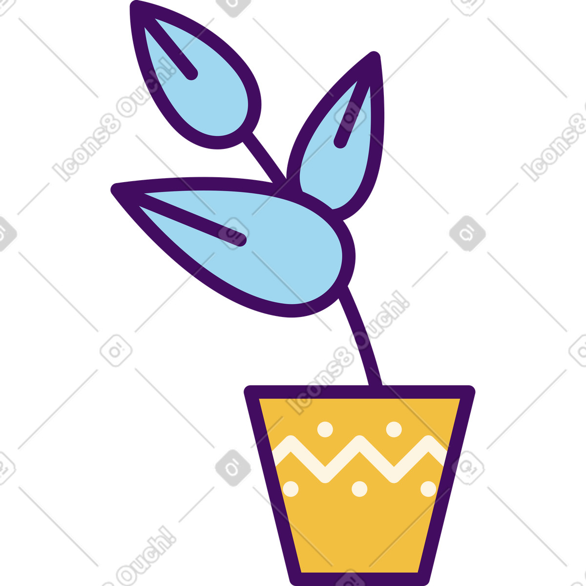 Illustration Plante dans le pot style Simplistic à télécharger aux formats PNG, SVG