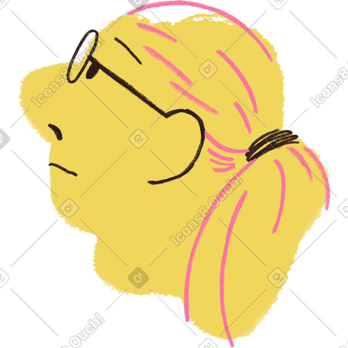Man with glasses illustration in Blobby style download in PNG, SVG