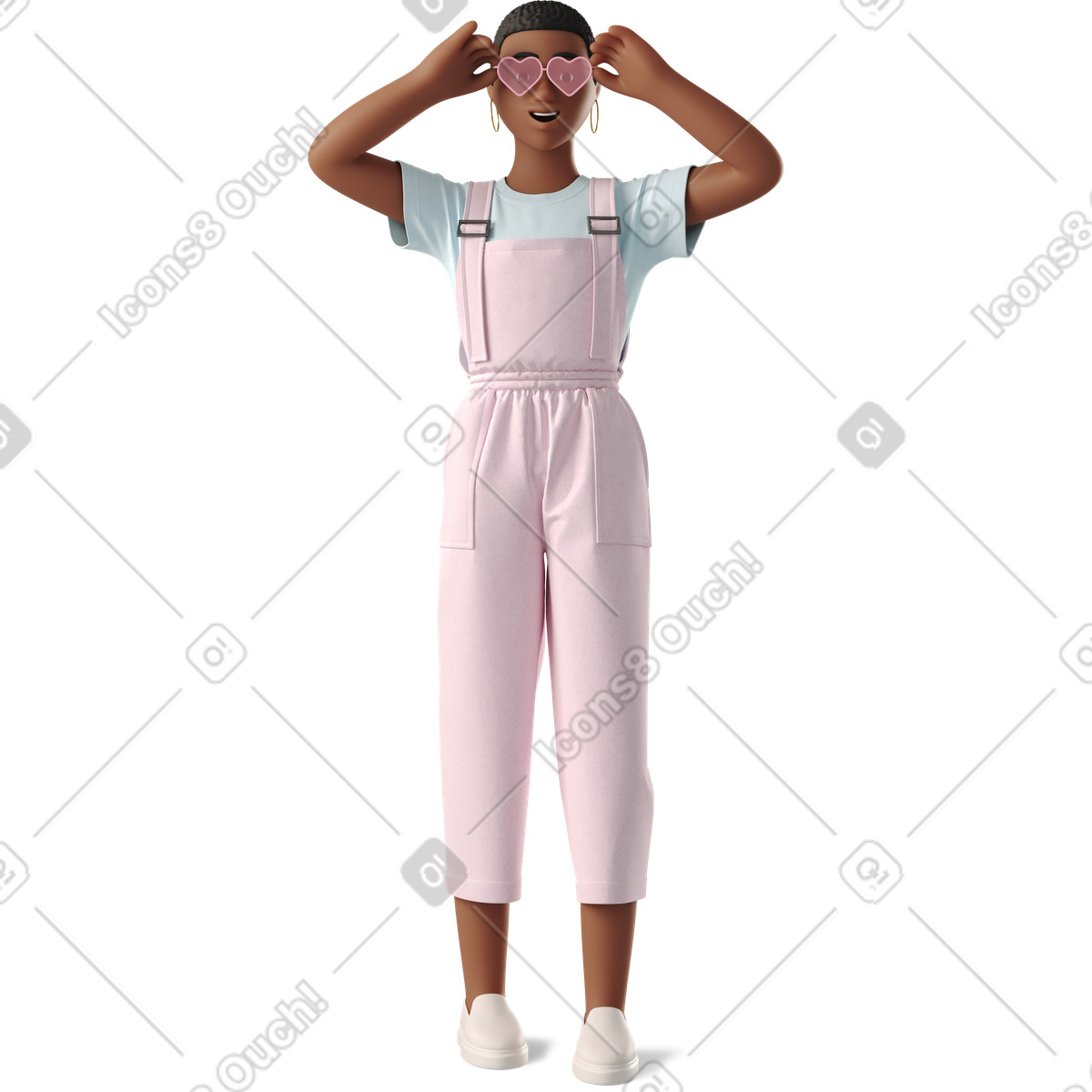 Ilustración Woman in pink glasses en estilo 3D Business a descargar en PNG y SVG
