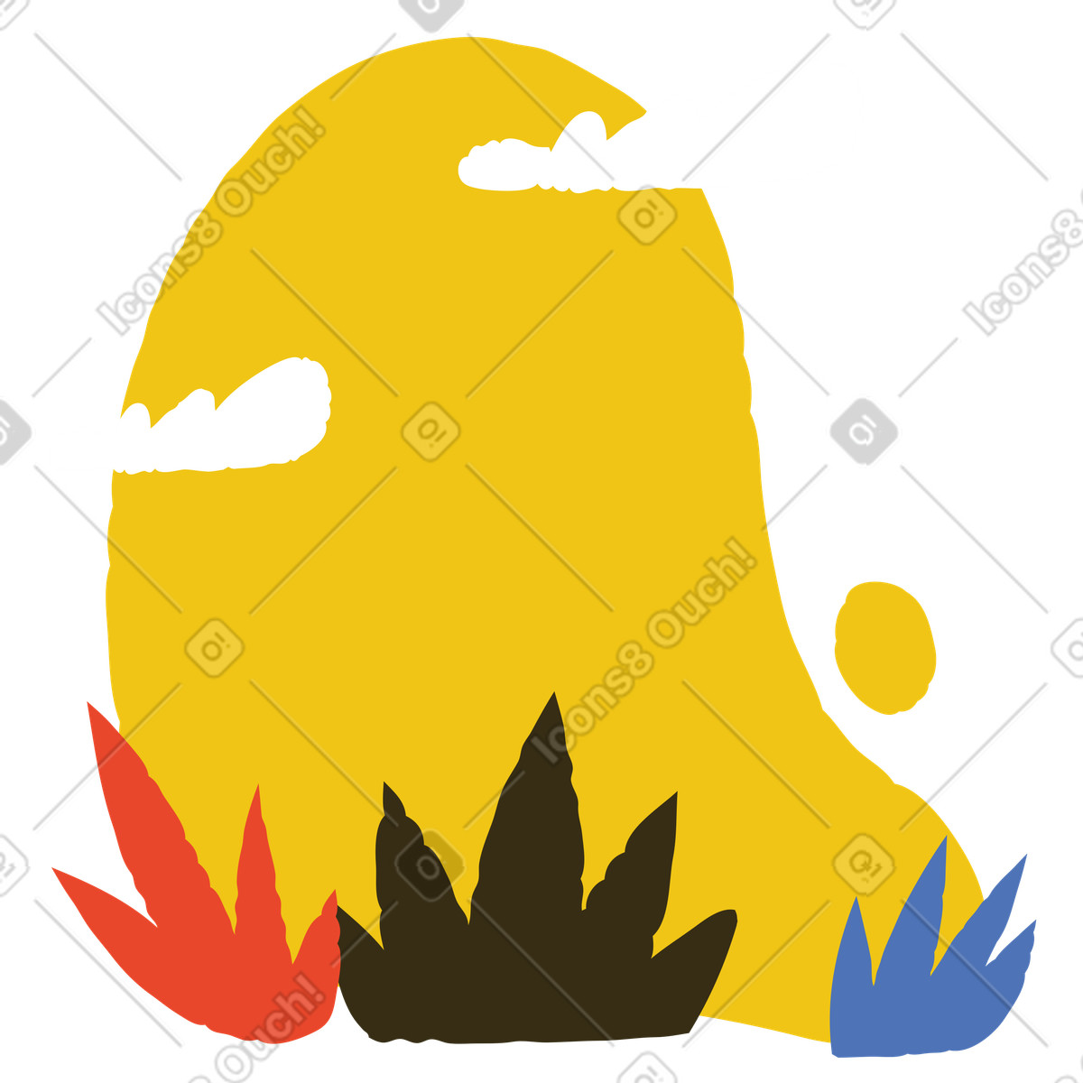 Ilustración Campo en estilo Bermuda a descargar en PNG y SVG