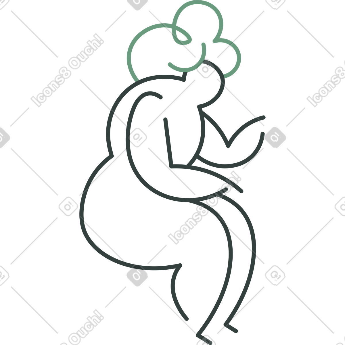 Ilustración Abuela sentada en estilo Macaroni a descargar en PNG y SVG