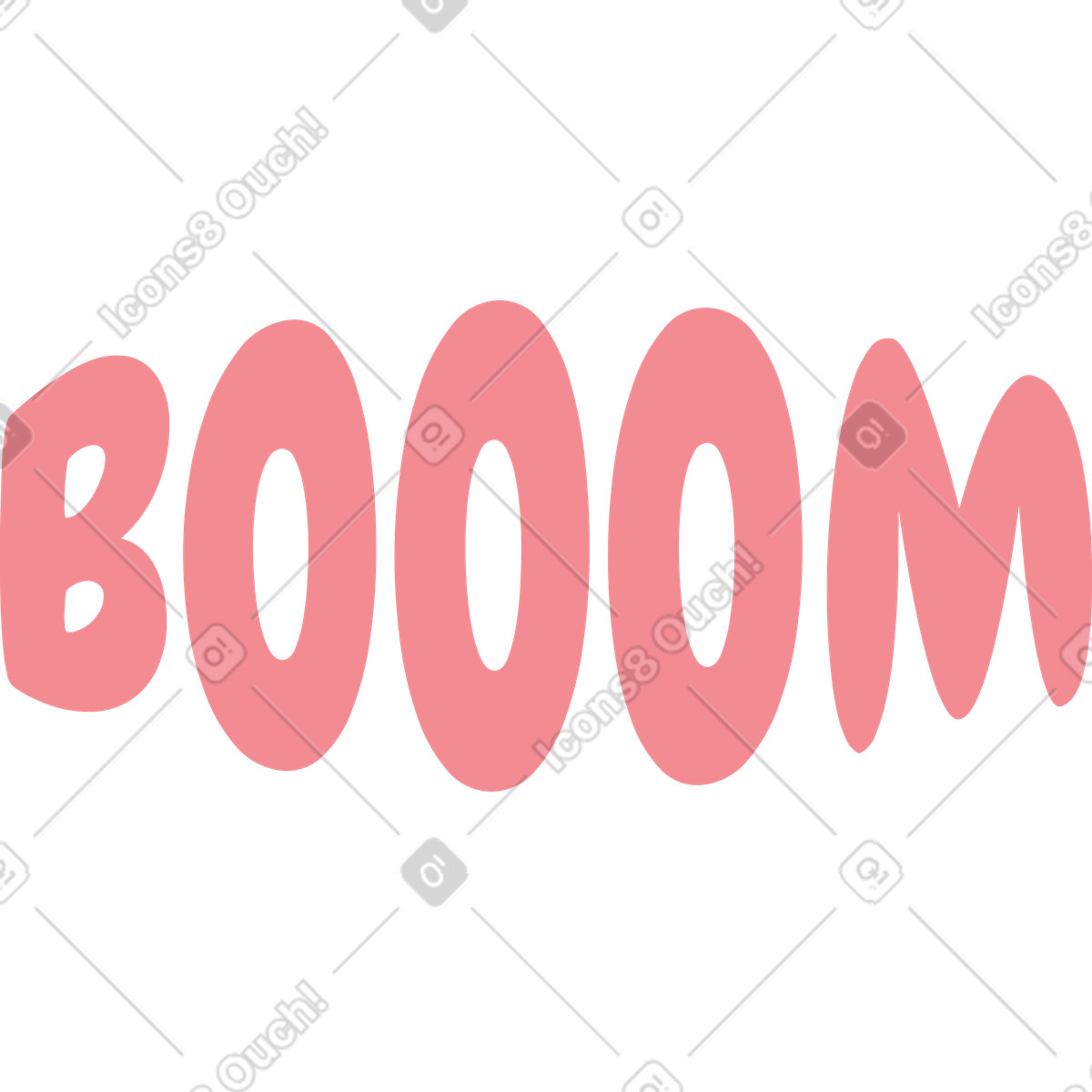 Pink booom text-Illustration im Marginalia-Stil als Download in PNG, SVG