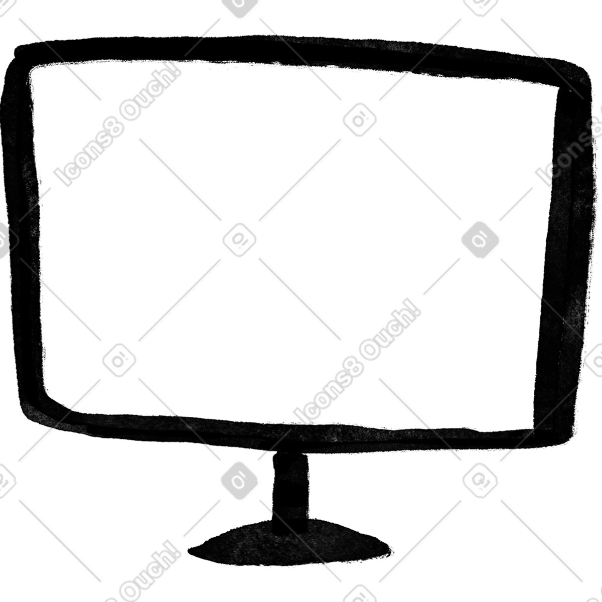 Black computer screen-Illustration im Inky-Stil als Download in PNG, SVG