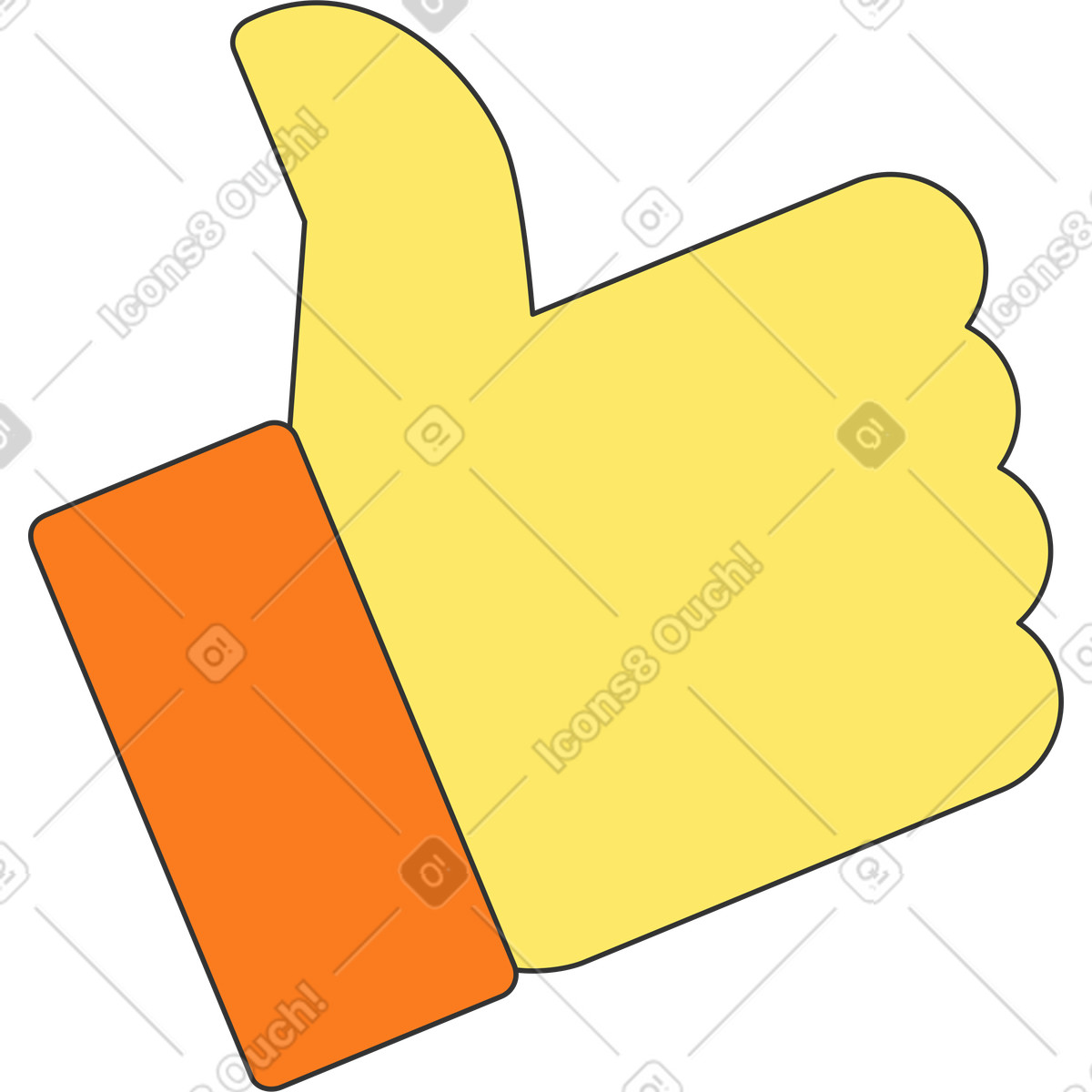 下载 Kit 风格的 竖起大拇指 插画，支持 PNG、SVG 格式