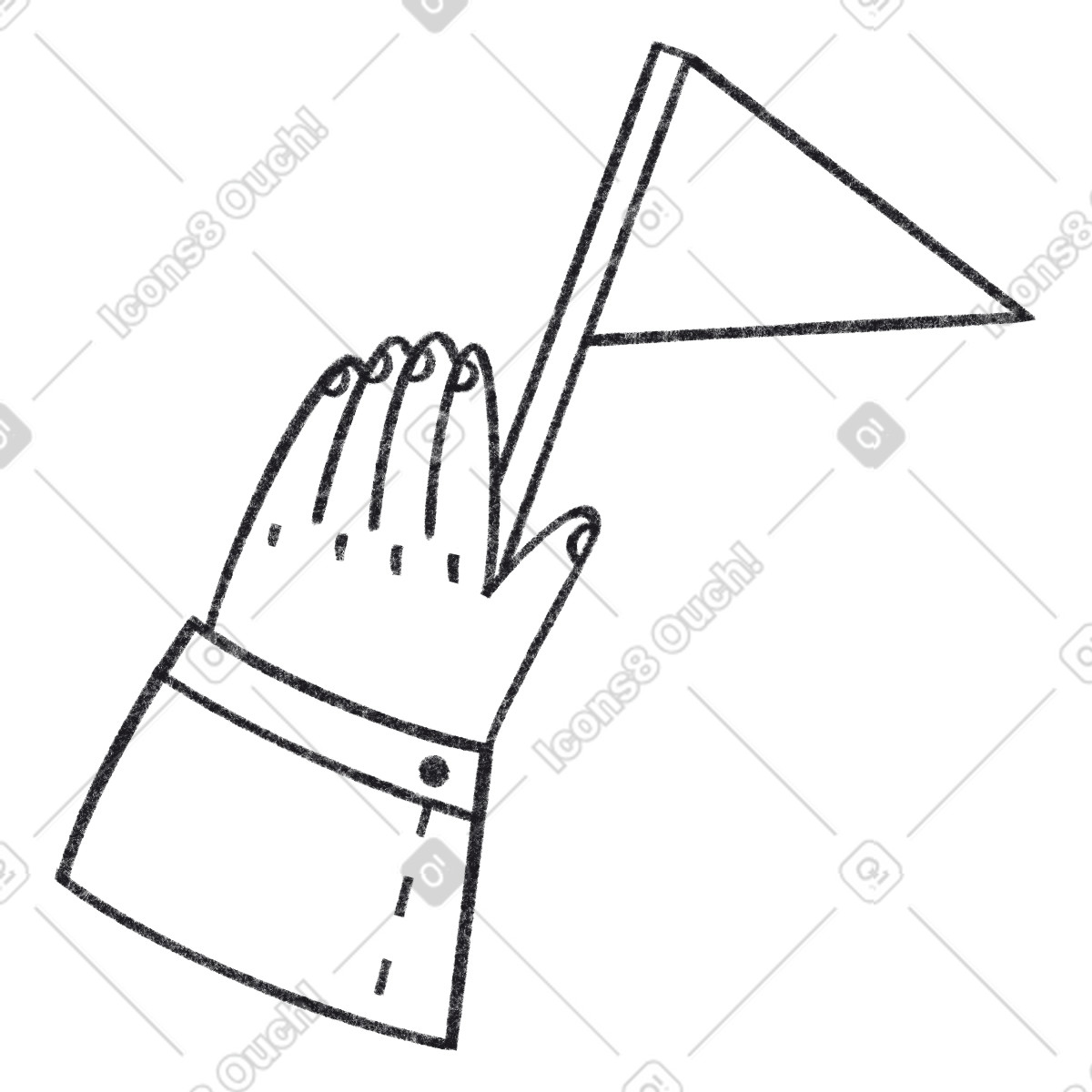 Ilustração de Hand holding a flag em no estilo Bonbon Line para baixar em PNG, SVG