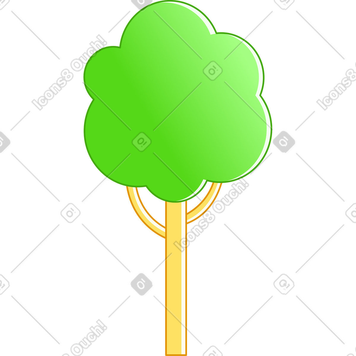 Tree illustration in Rainbow style download in PNG, SVG