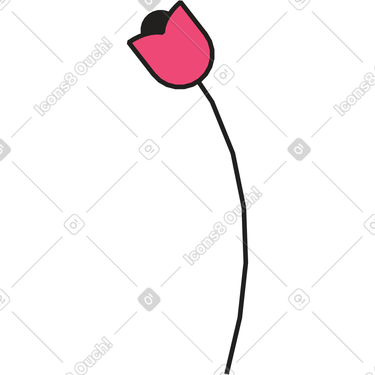 Ilustración Tulipán en estilo Dazzle Line a descargar en PNG y SVG
