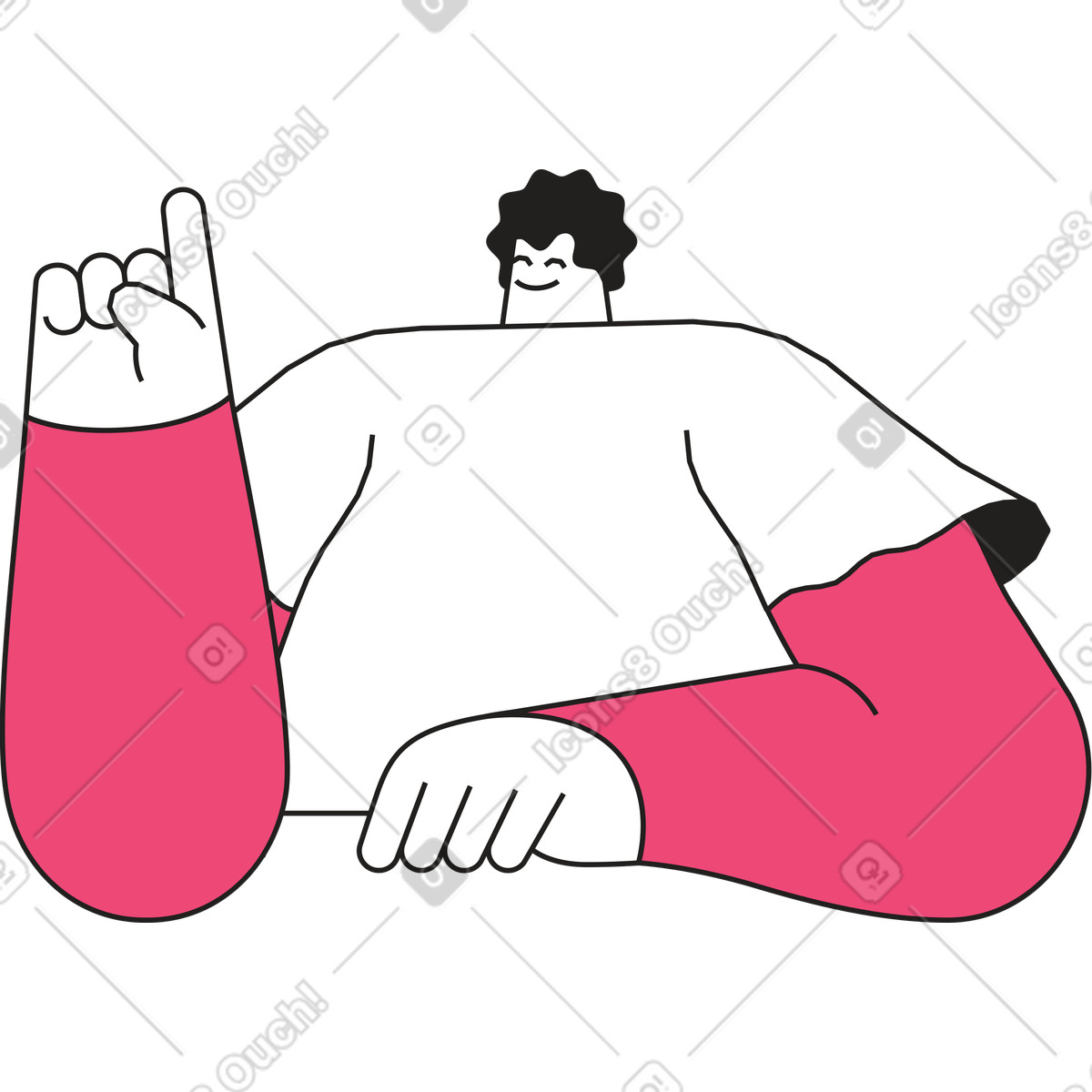 Ilustração de Menina levantou o dedo em no estilo Dazzle Line para baixar em PNG, SVG