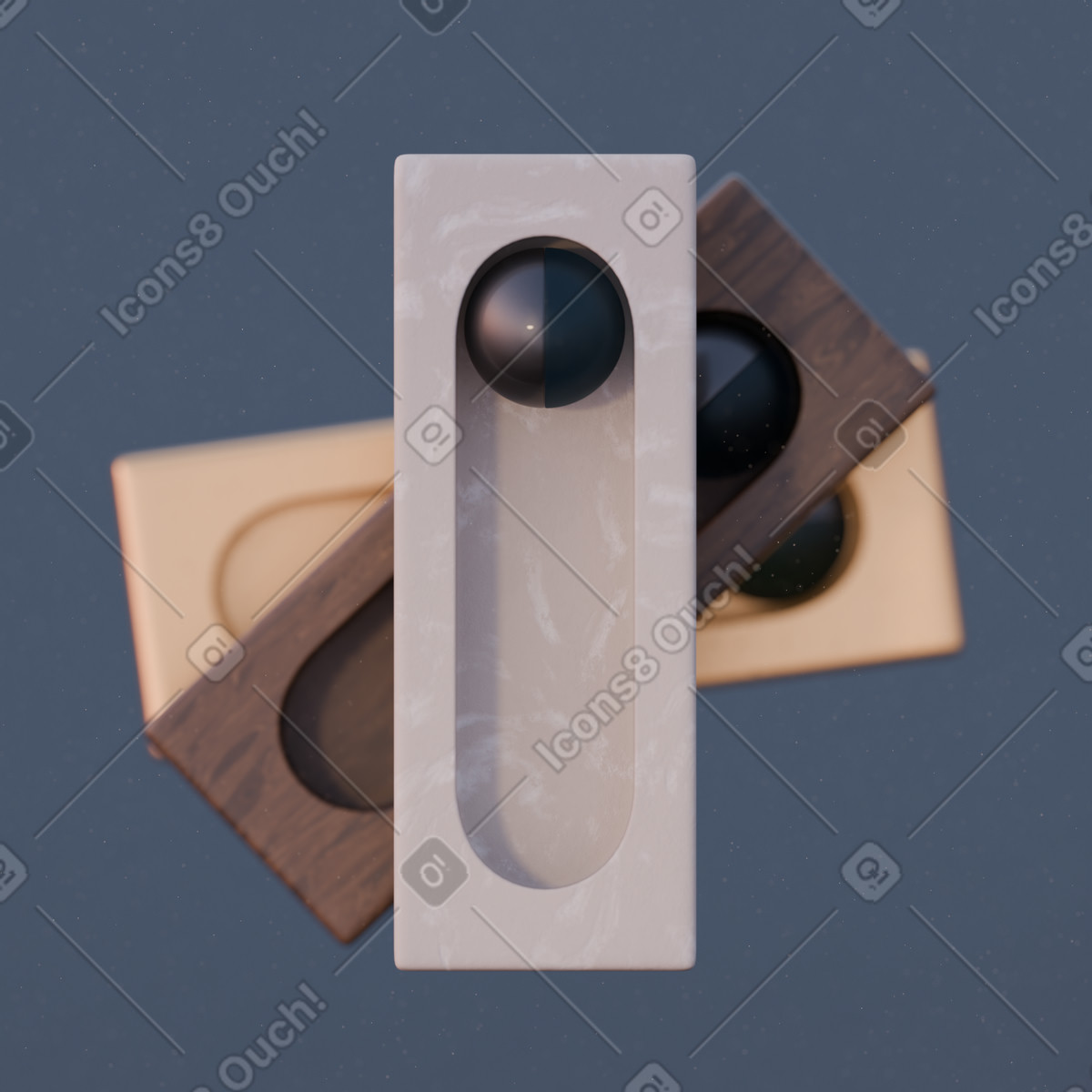 Mattoni sovrapposti e sfere nere illustrazione animata in stile 3D Luxe scaricabile in GIF, Lottie (JSON), AE