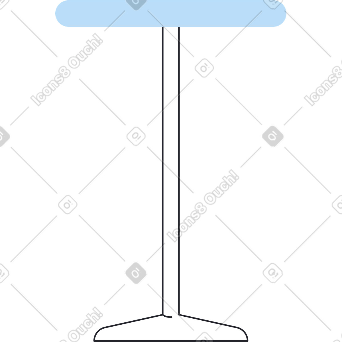 Tall coffee table illustration in Boba style download in PNG, SVG