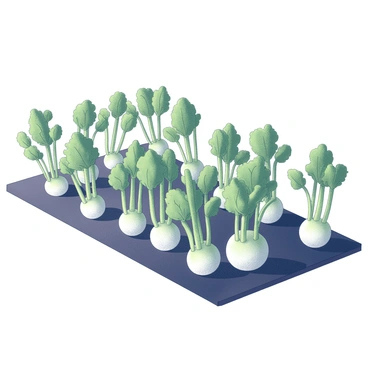 A garden filled with neatly arranged rows of celery plants. The plants are tall and have robust green leaves emerging from the ground. The background features a clear sky, devoid of clouds, which creates a bright atmosphere over the garden. The soil between the rows is dark, providing a contrast to the greenery of the plants. The scene captures the abundant growth and neat organization of the garden.