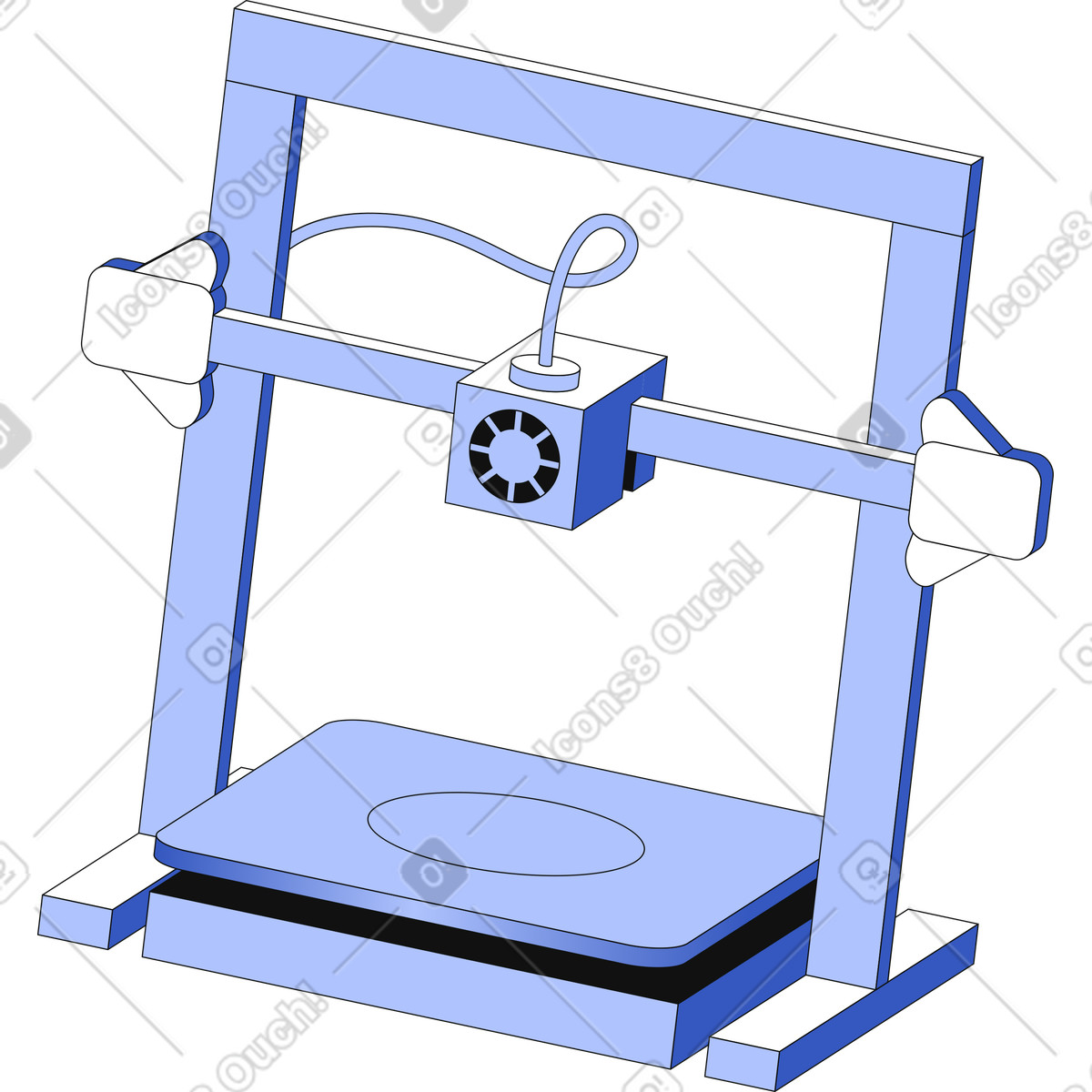Ilustração de Impressora três d em no estilo Techny para baixar em PNG, SVG