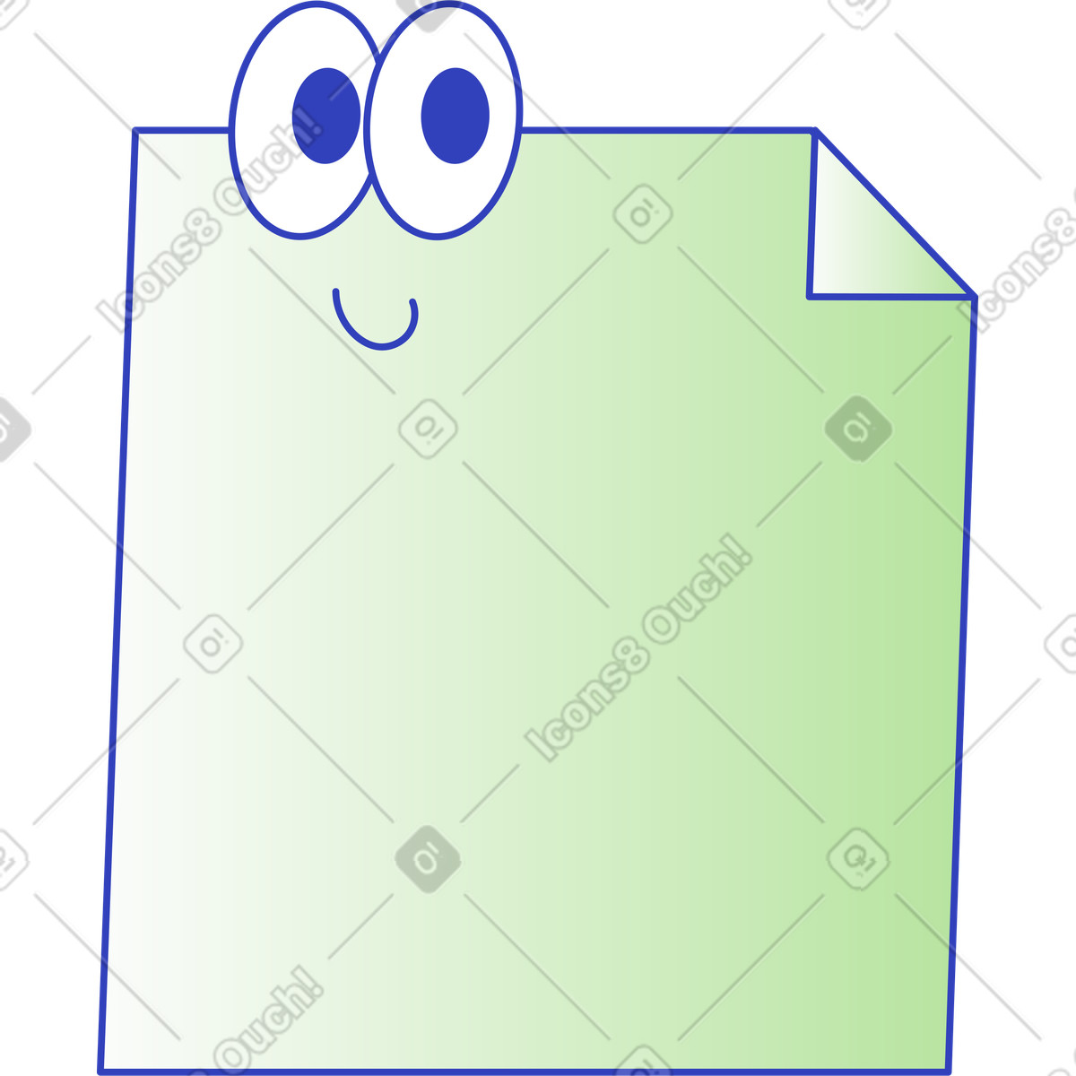 Green file with eyes illustrazione in stile Eyeful scarica in PNG, SVG