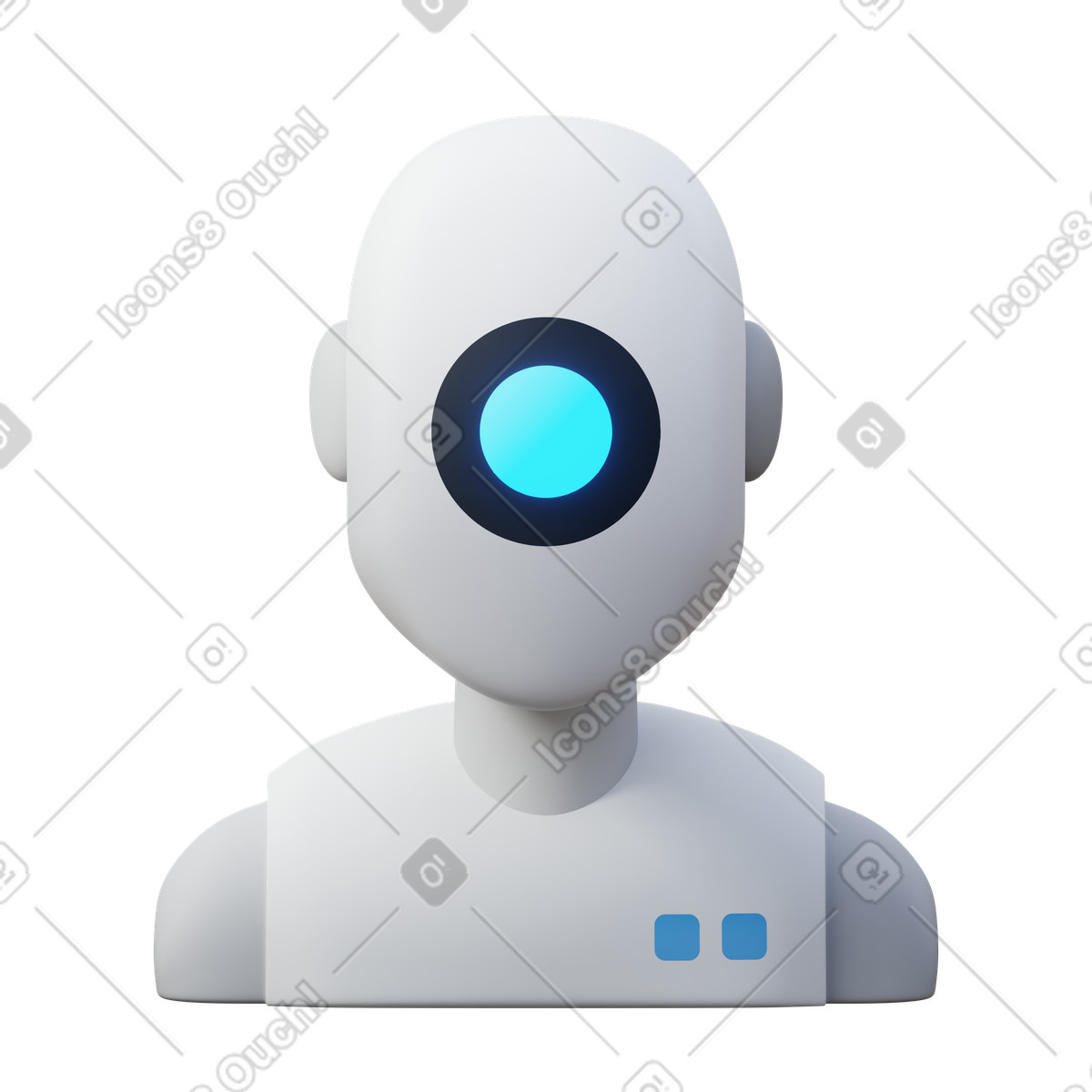 Robot with one eye illustration in PNG, SVG