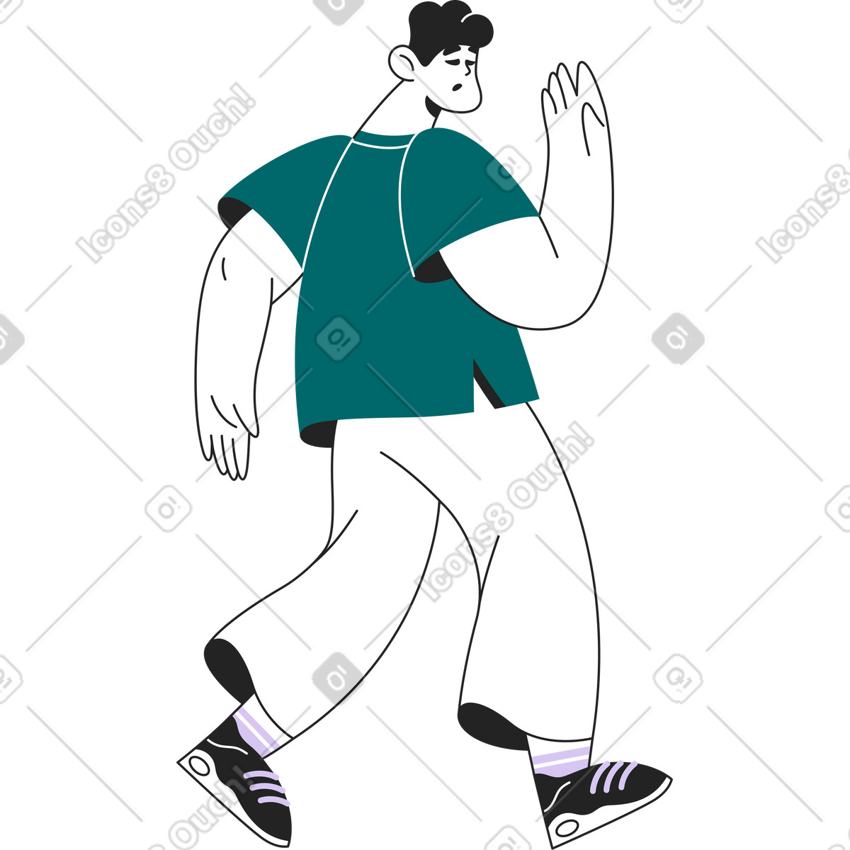 Mann, der etwas in hand hält-Illustration im Sammy Line-Stil als Download PNG, SVG