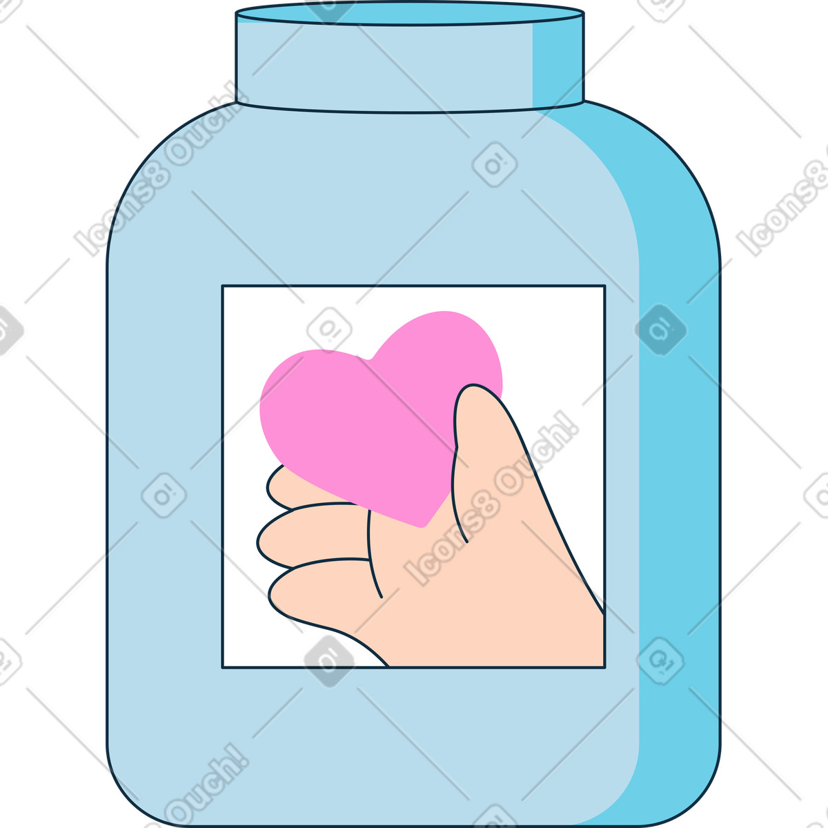 Charity jar illustration in Bubble gum style download in PNG, SVG