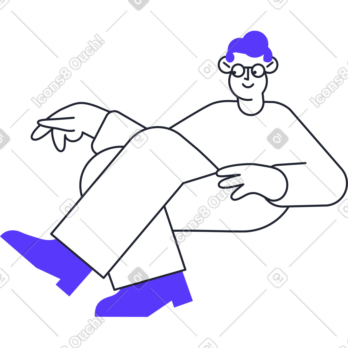 Ilustração de Homem sentado em no estilo Pablita para baixar em PNG, SVG