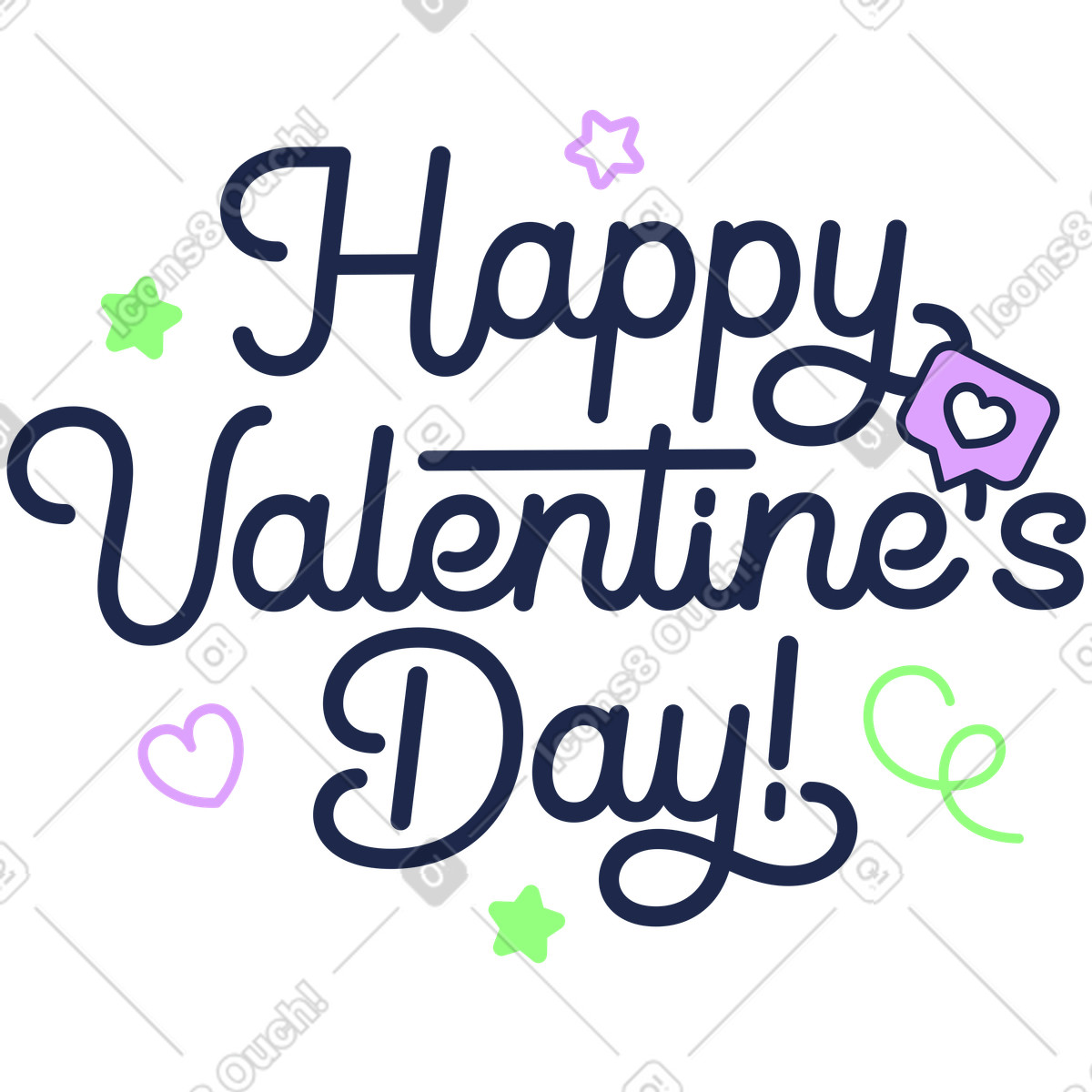 Doodle style Valentine message, Social media or card visual illustration in Outline download in PNG, SVG