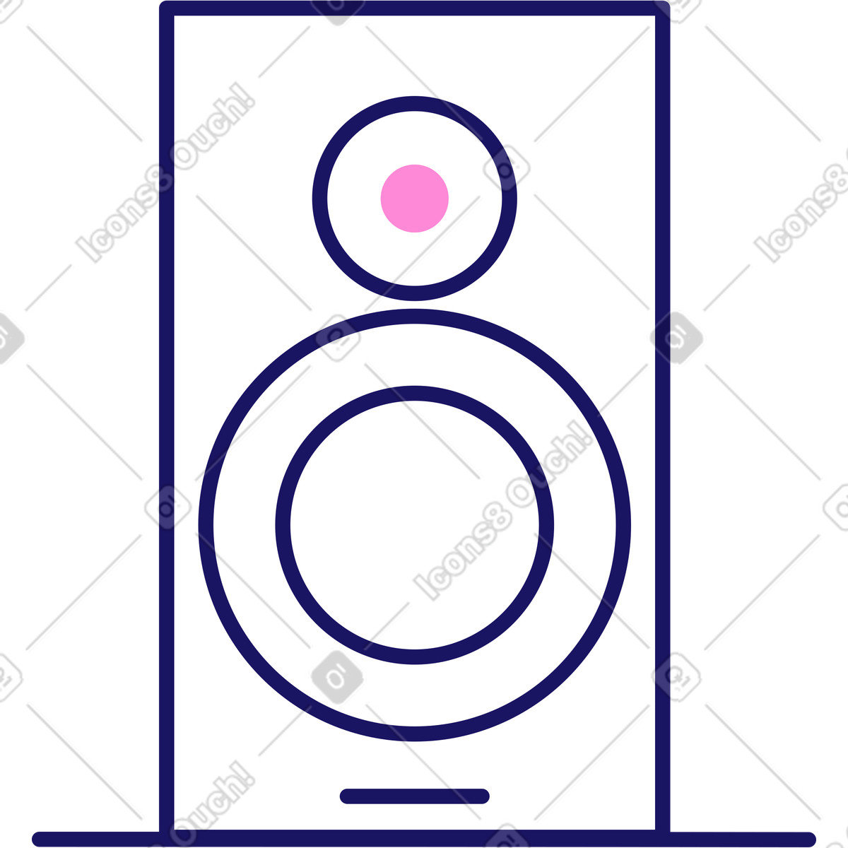 Large music column illustration in Matey style download in PNG, SVG