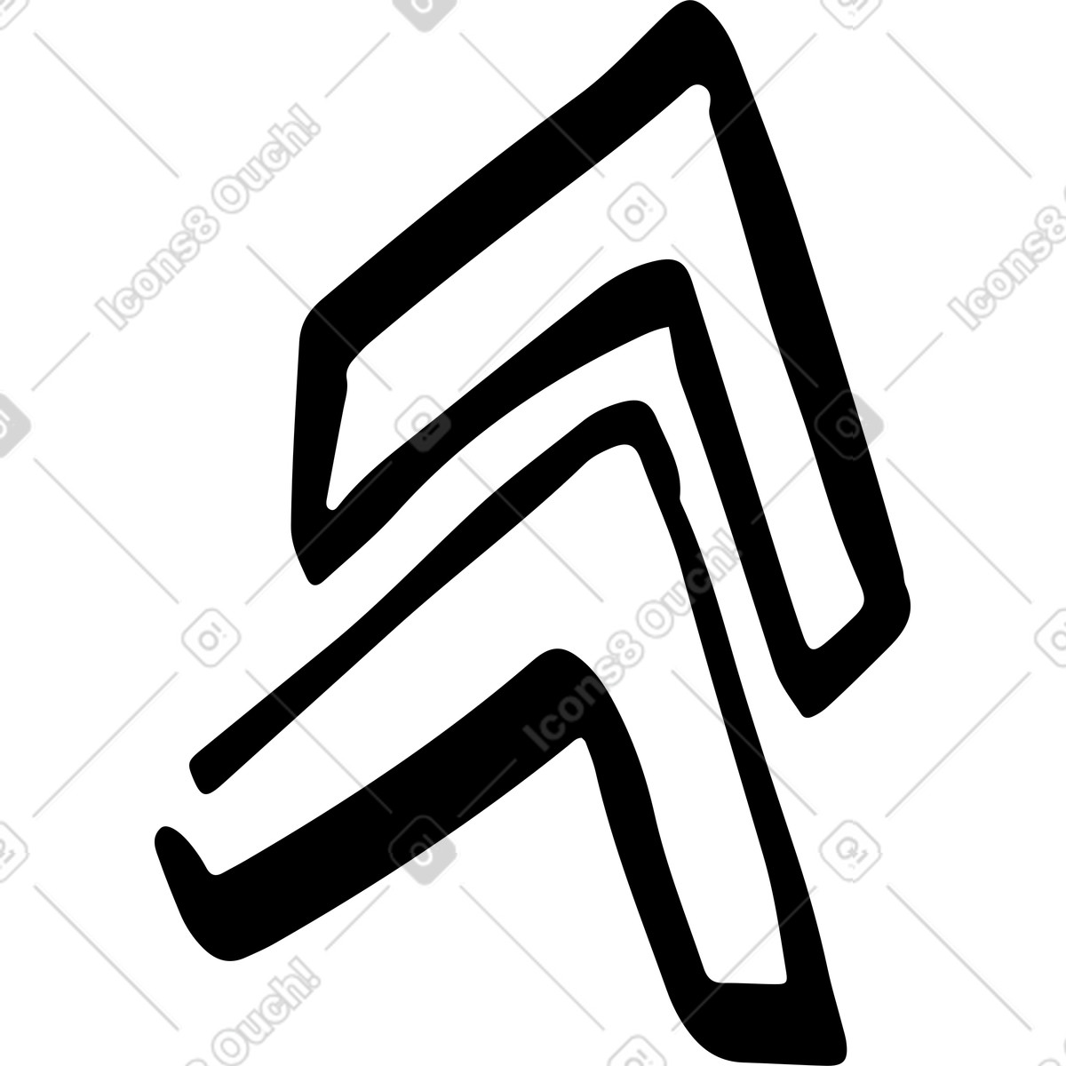 Ilustración Doble flecha hacia arriba en estilo Line a descargar en PNG y SVG