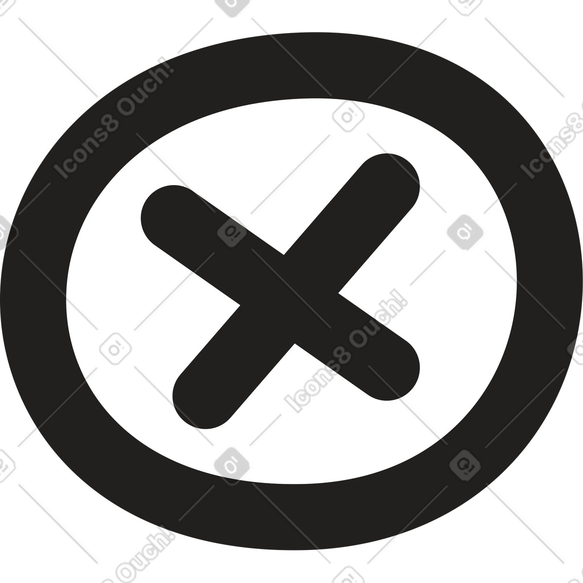 Ilustración Círculo con cruz en estilo Little a descargar en PNG y SVG